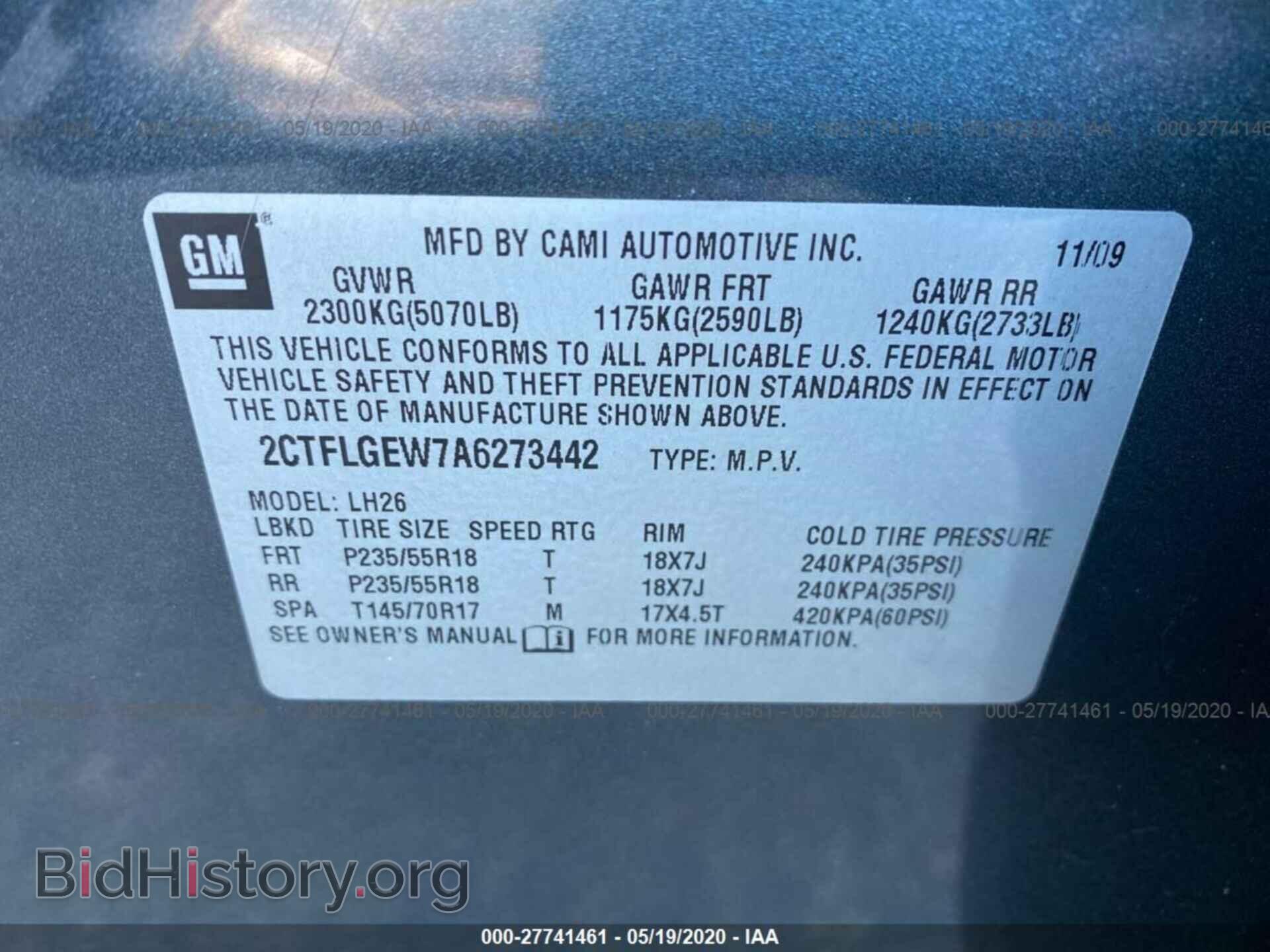 2010 GMC TERRAIN - VIN: 2CTFLGEW7A6273442 - Photo 9