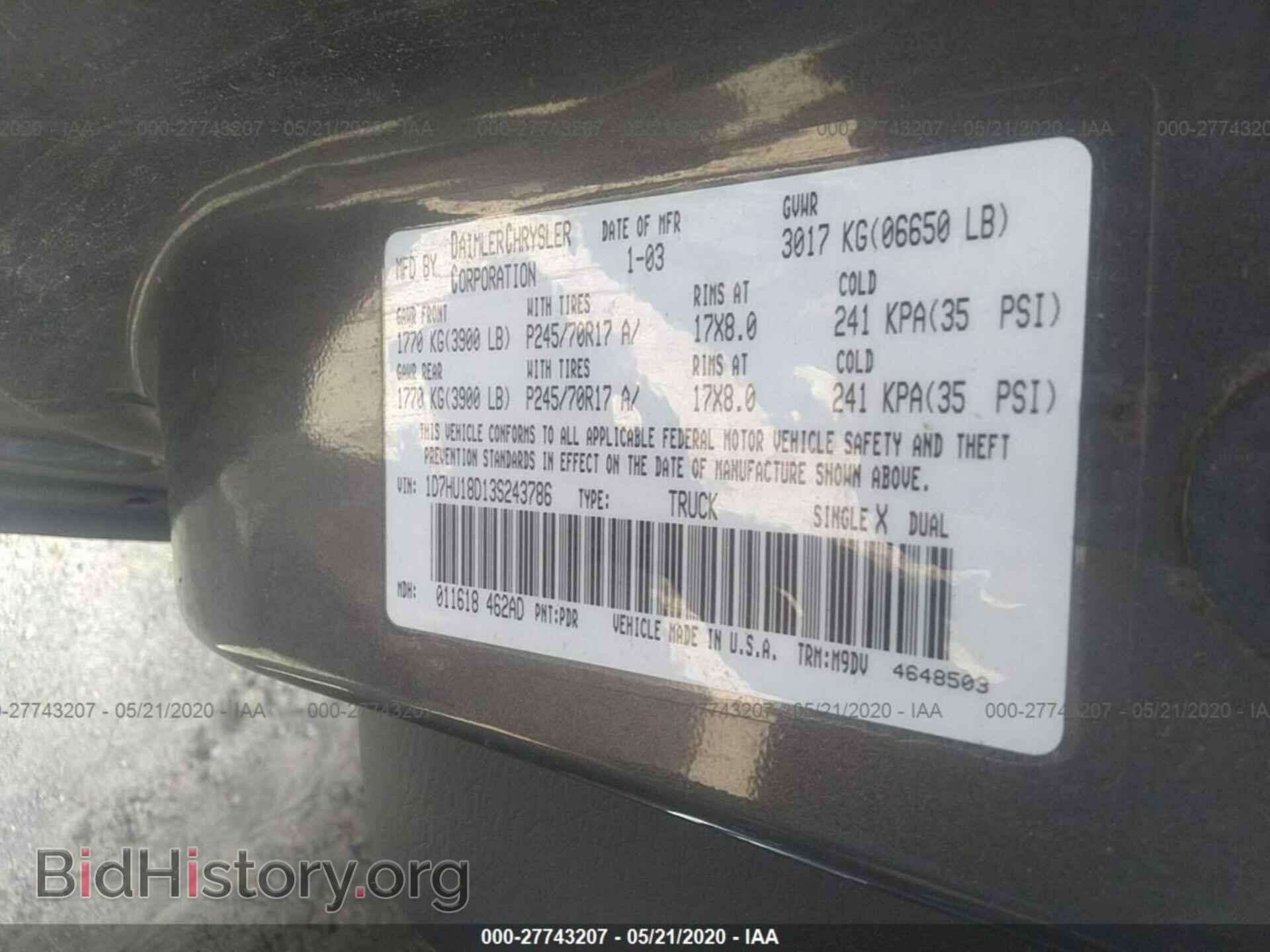 2003 DODGE RAM 1500 - VIN: 1D7HU18D13S243786 - Photo 9
