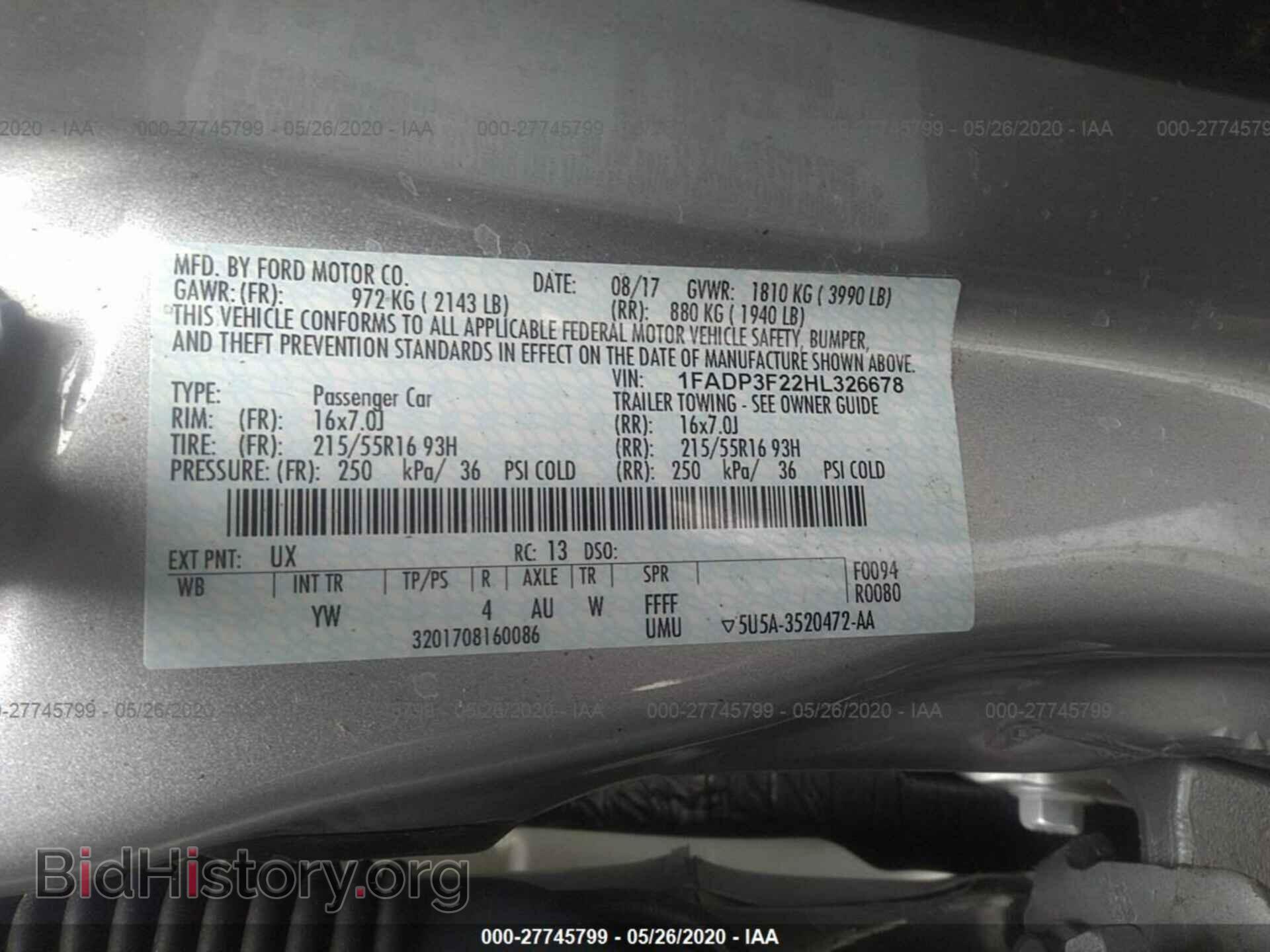 2017 FORD FOCUS - VIN: 1FADP3F22HL326678 - Photo 9