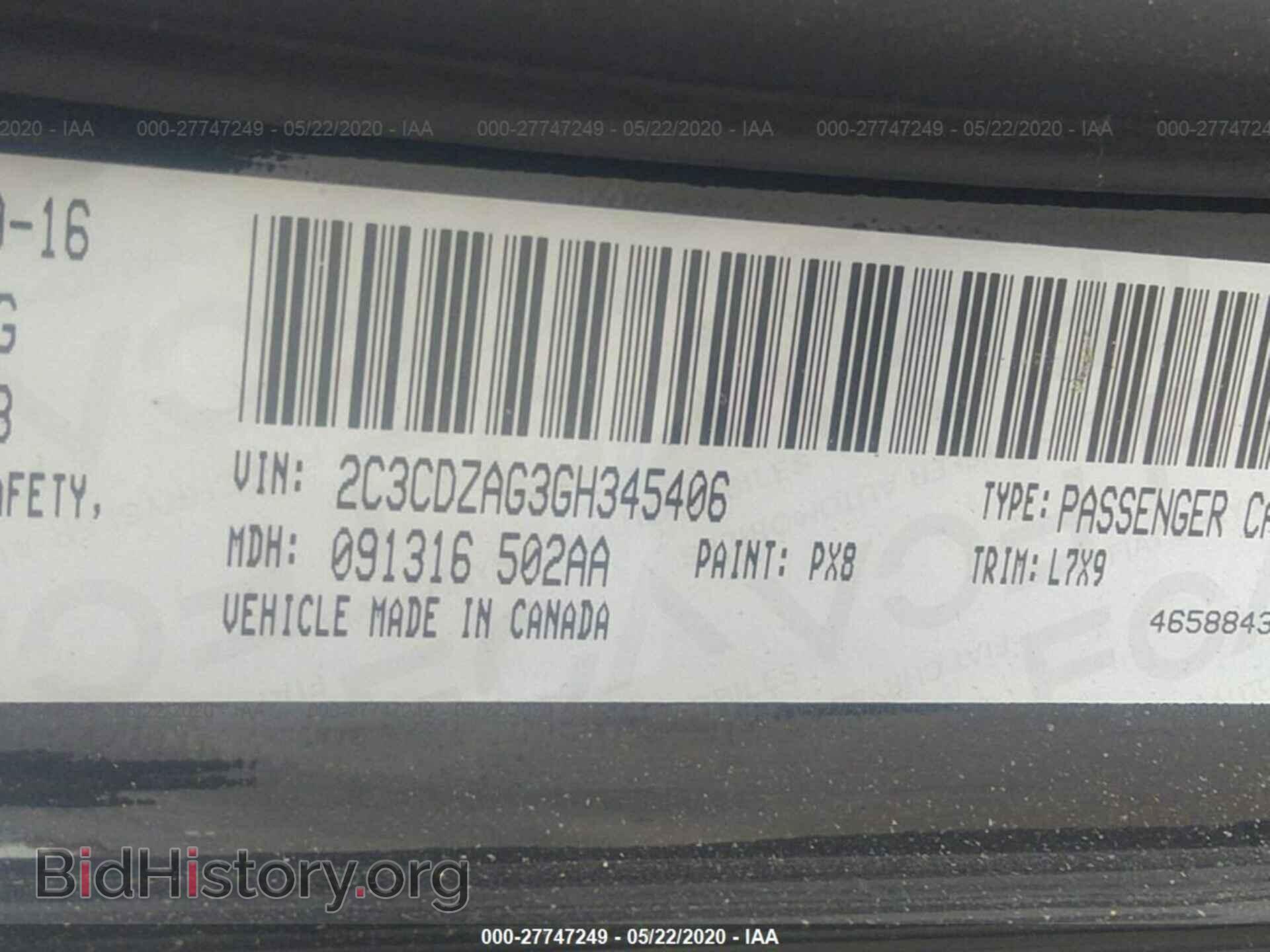 2016 DODGE CHALLENGER - VIN: 2C3CDZAG3GH345406 - Photo 9