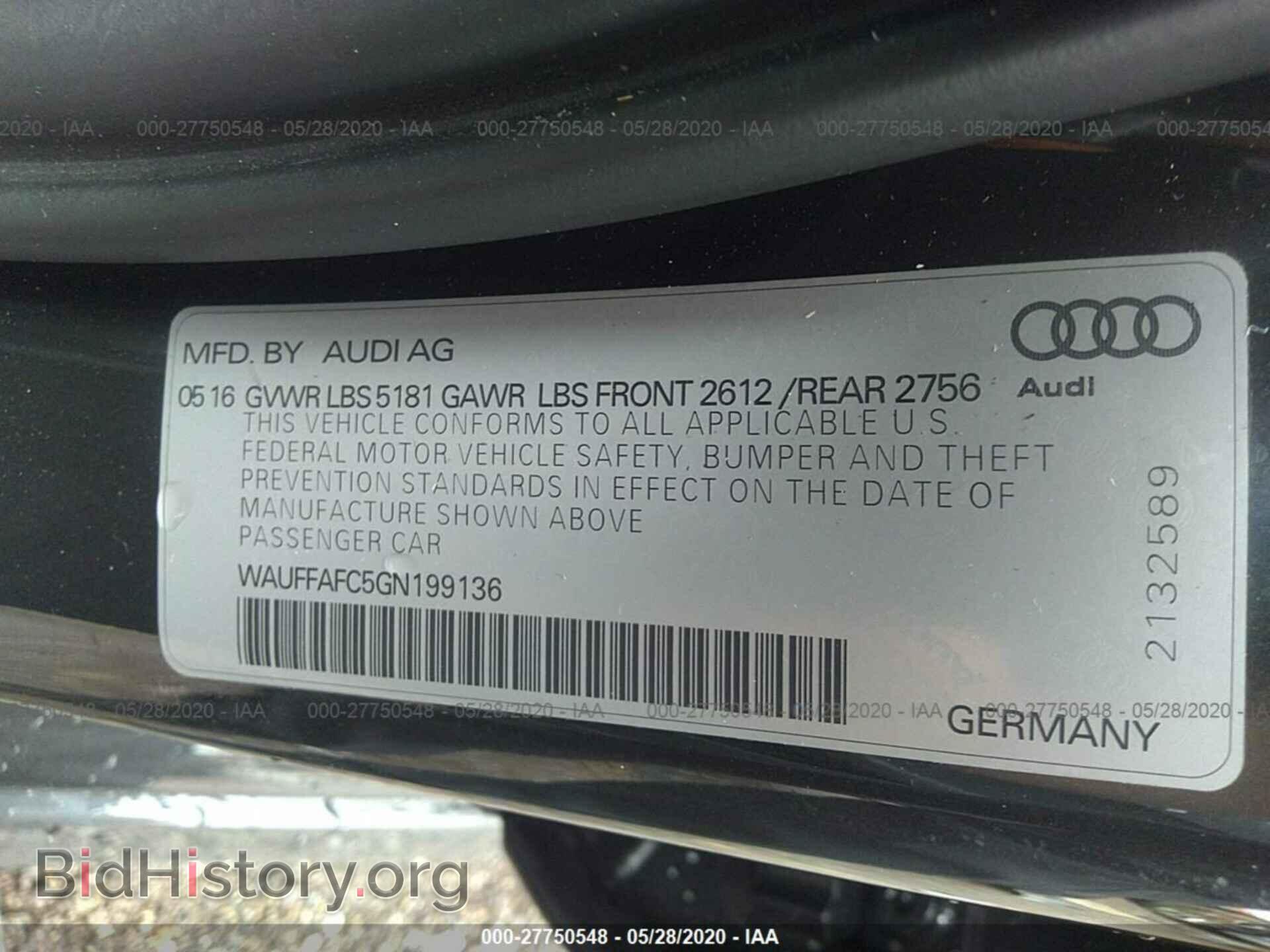 2016 AUDI A6 - VIN: WAUFFAFC5GN199136 - Photo 9