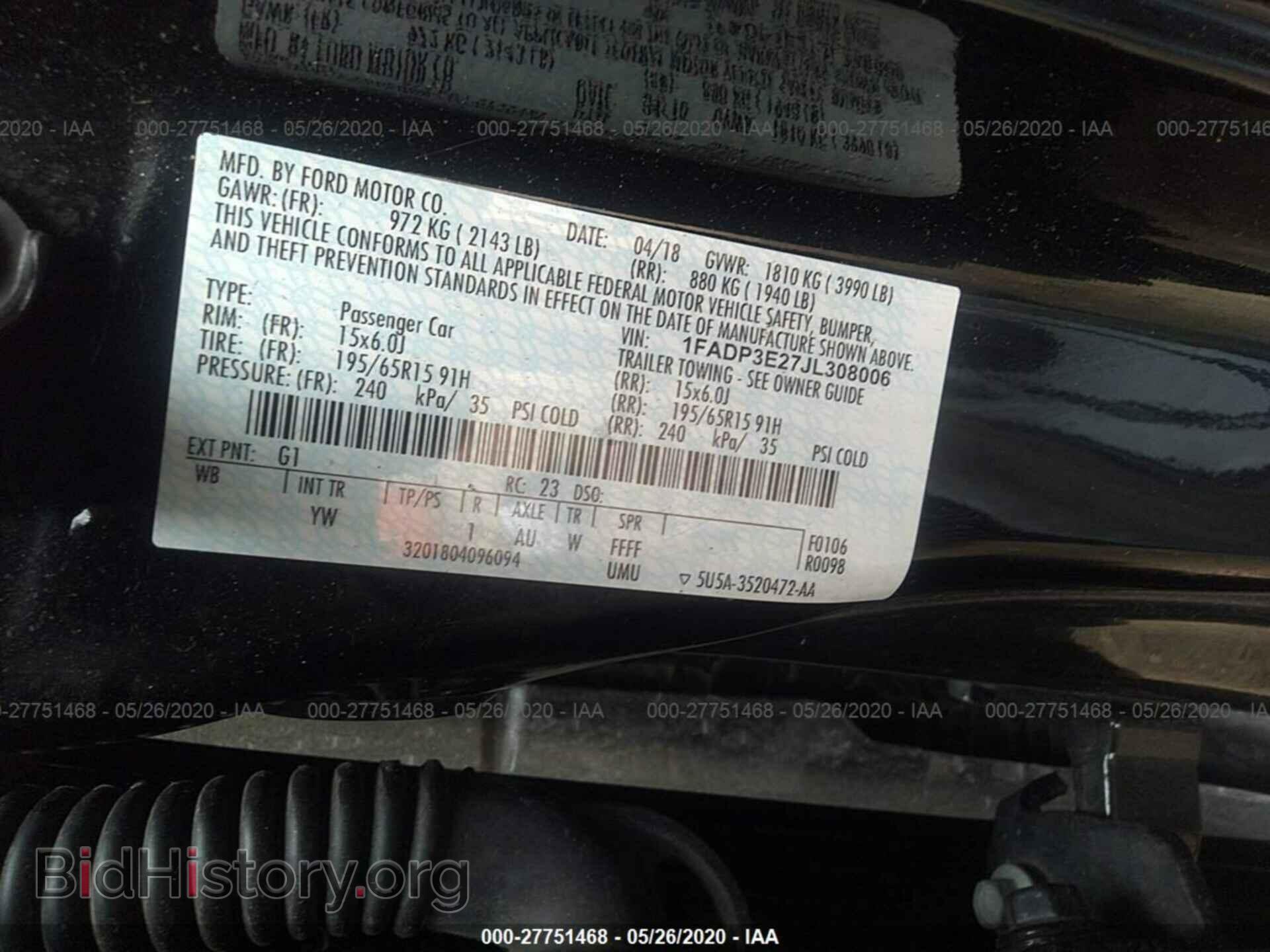 2018 FORD FOCUS - VIN: 1FADP3E27JL308006 - Фото 9