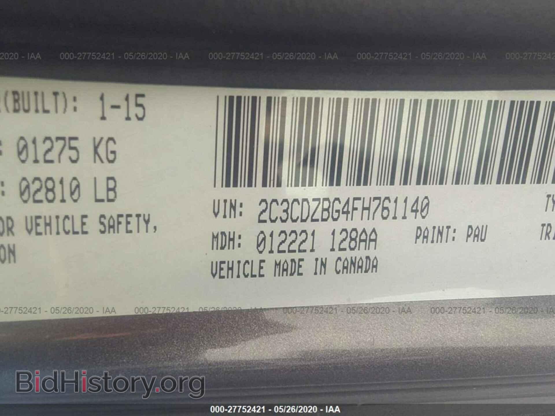 2015 DODGE CHALLENGER - VIN: 2C3CDZBG4FH761140 - Photo 9