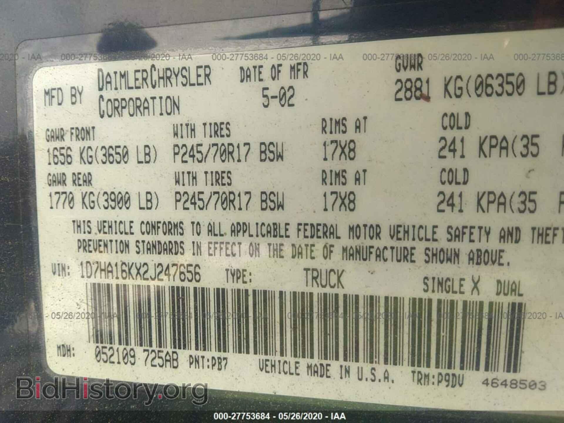 2002 DODGE RAM 1500 - VIN: 1D7HA16KX2J247656 - Photo 9