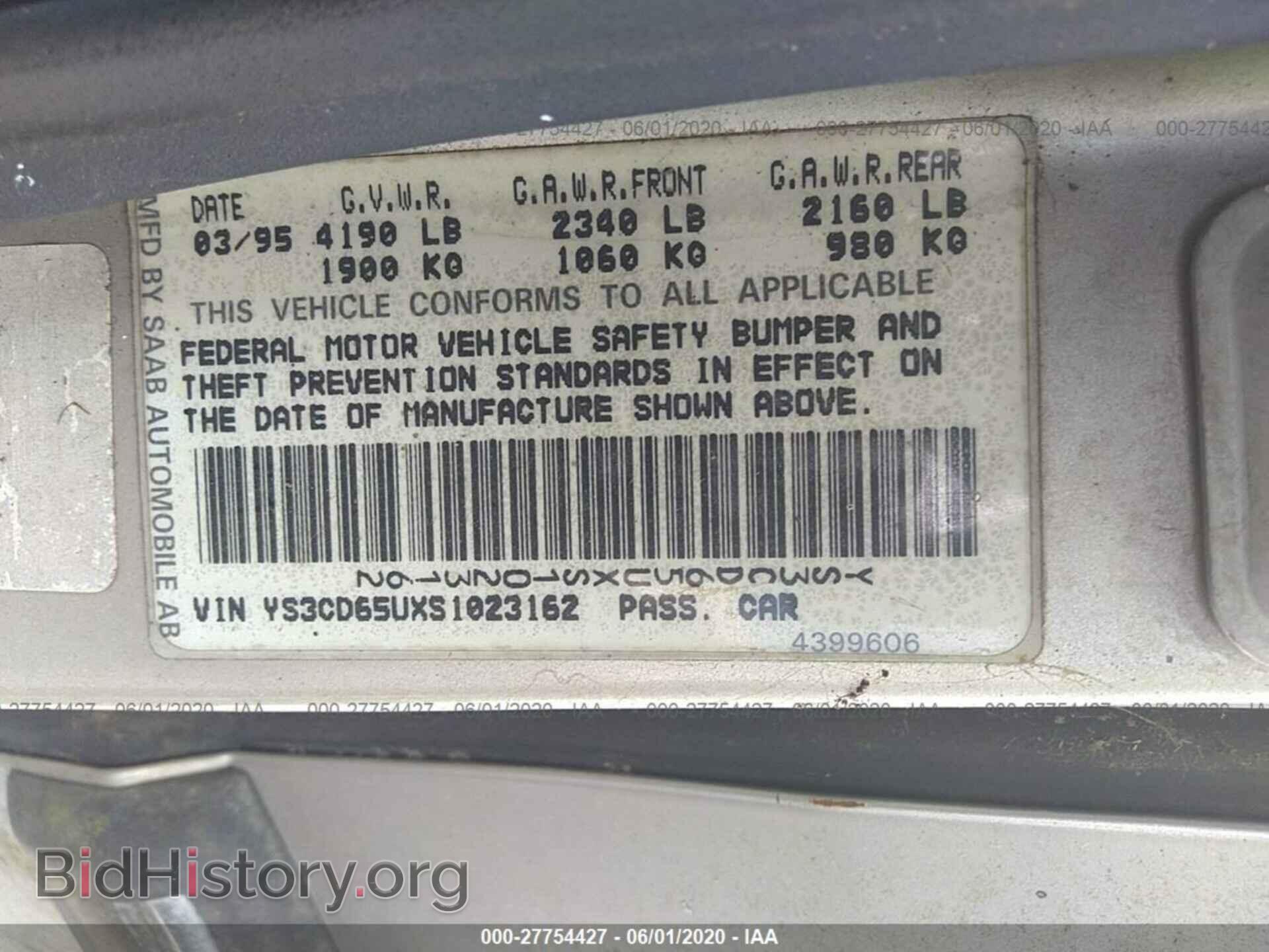 1995 SAAB 9000 - VIN: YS3CD65UXS1023162 - Photo 9