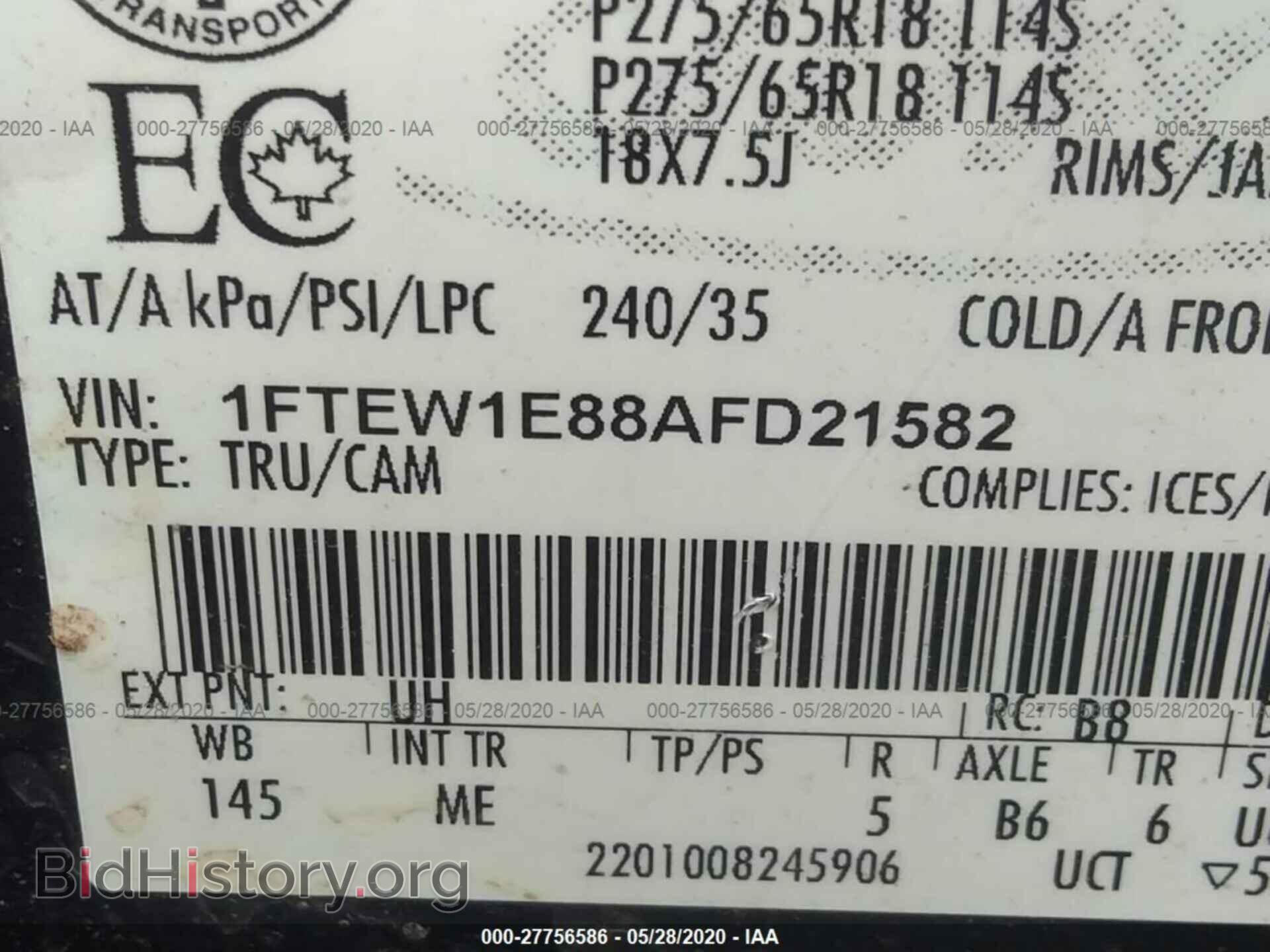 2010 FORD F150 - VIN: 1FTEW1E88AFD21582 - Фото 9