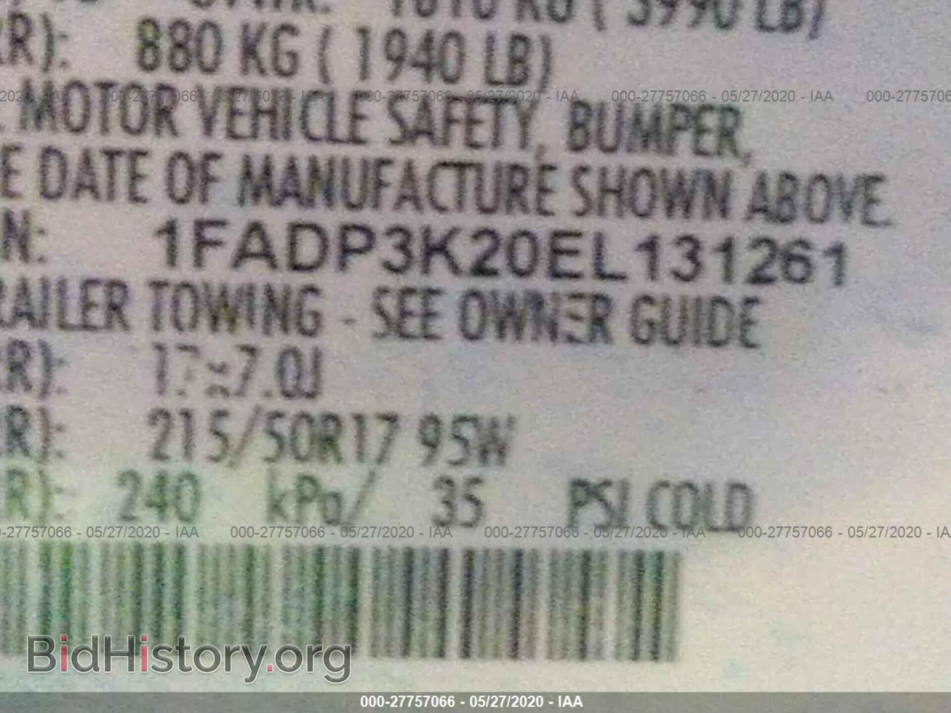 2014 FORD FOCUS - VIN: 1FADP3K20EL131261 - Фото 9