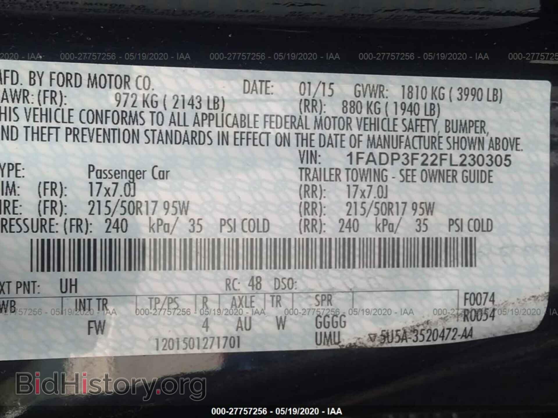 2015 FORD FOCUS - VIN: 1FADP3F22FL230305 - Фото 9