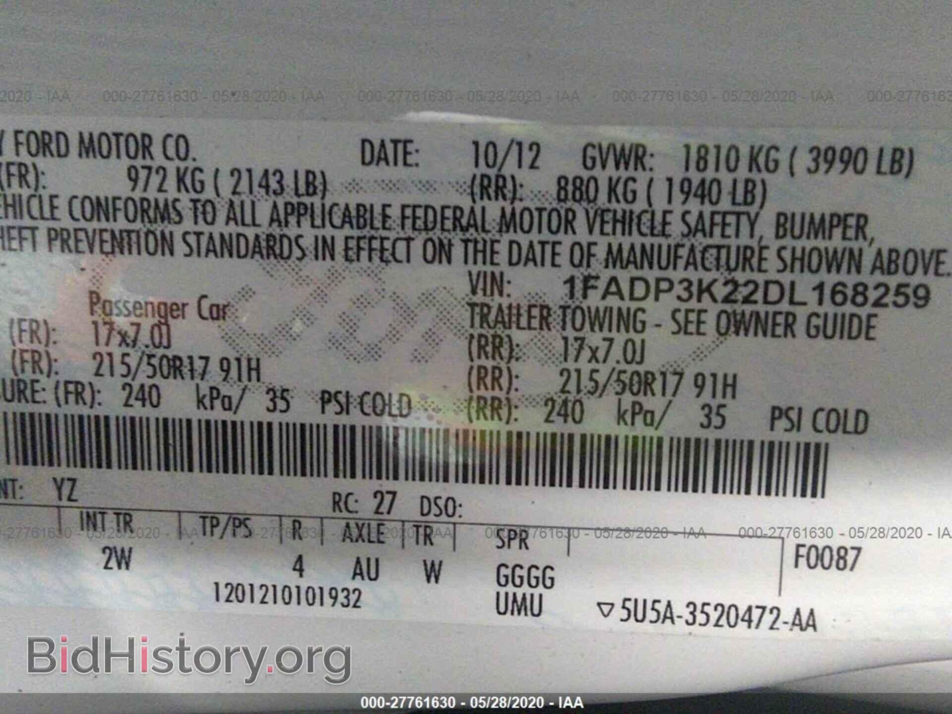 2013 FORD FOCUS - VIN: 1FADP3K22DL168259 - Photo 9