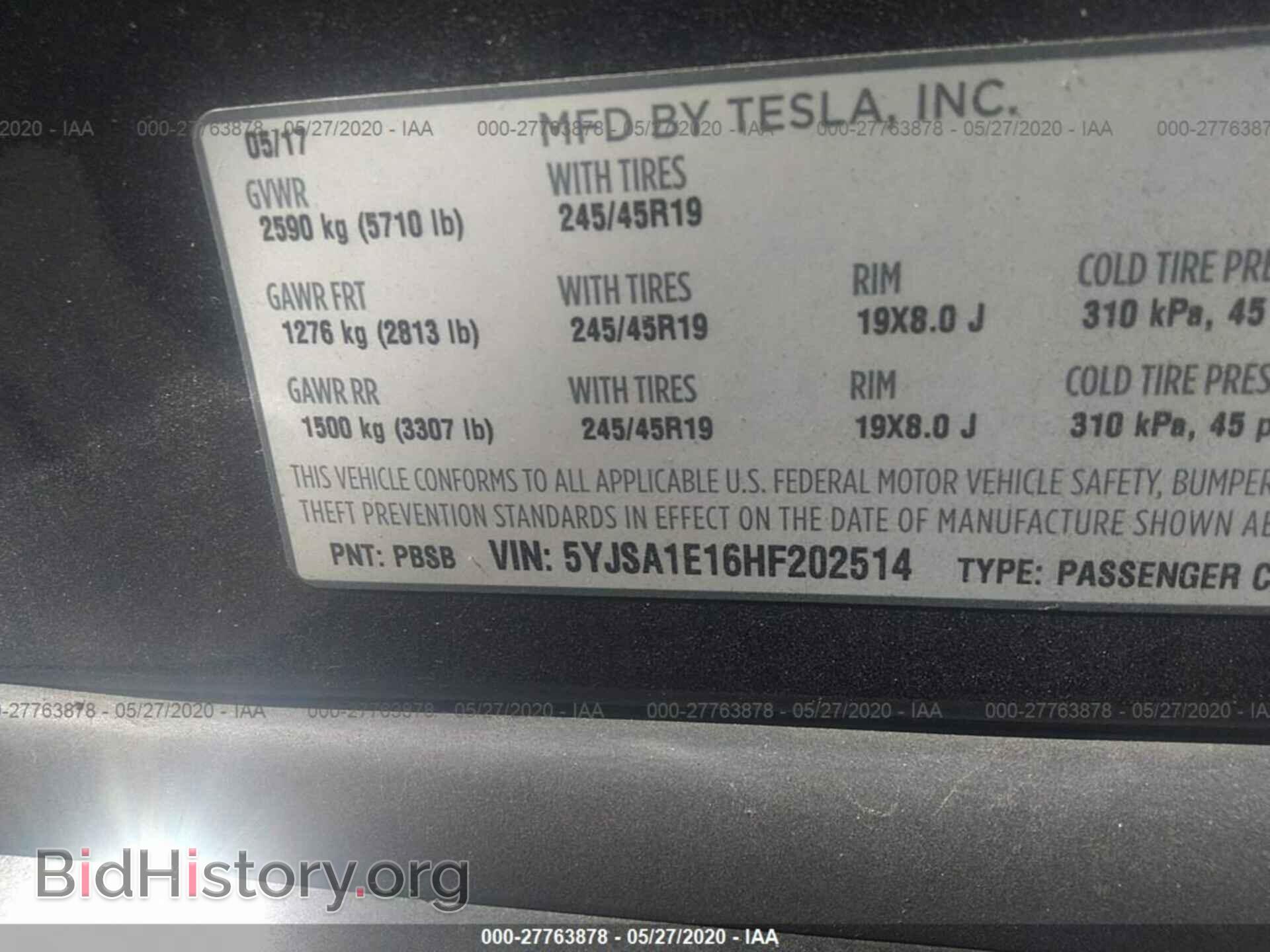 2017 TESLA MODEL S - VIN: 5YJSA1E16HF202514 - Photo 9