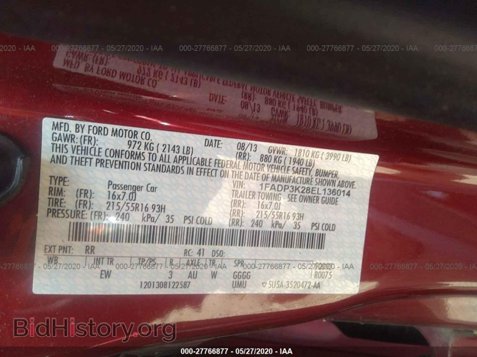 2014 FORD FOCUS - VIN: 1FADP3K28EL136014 - Фото 9
