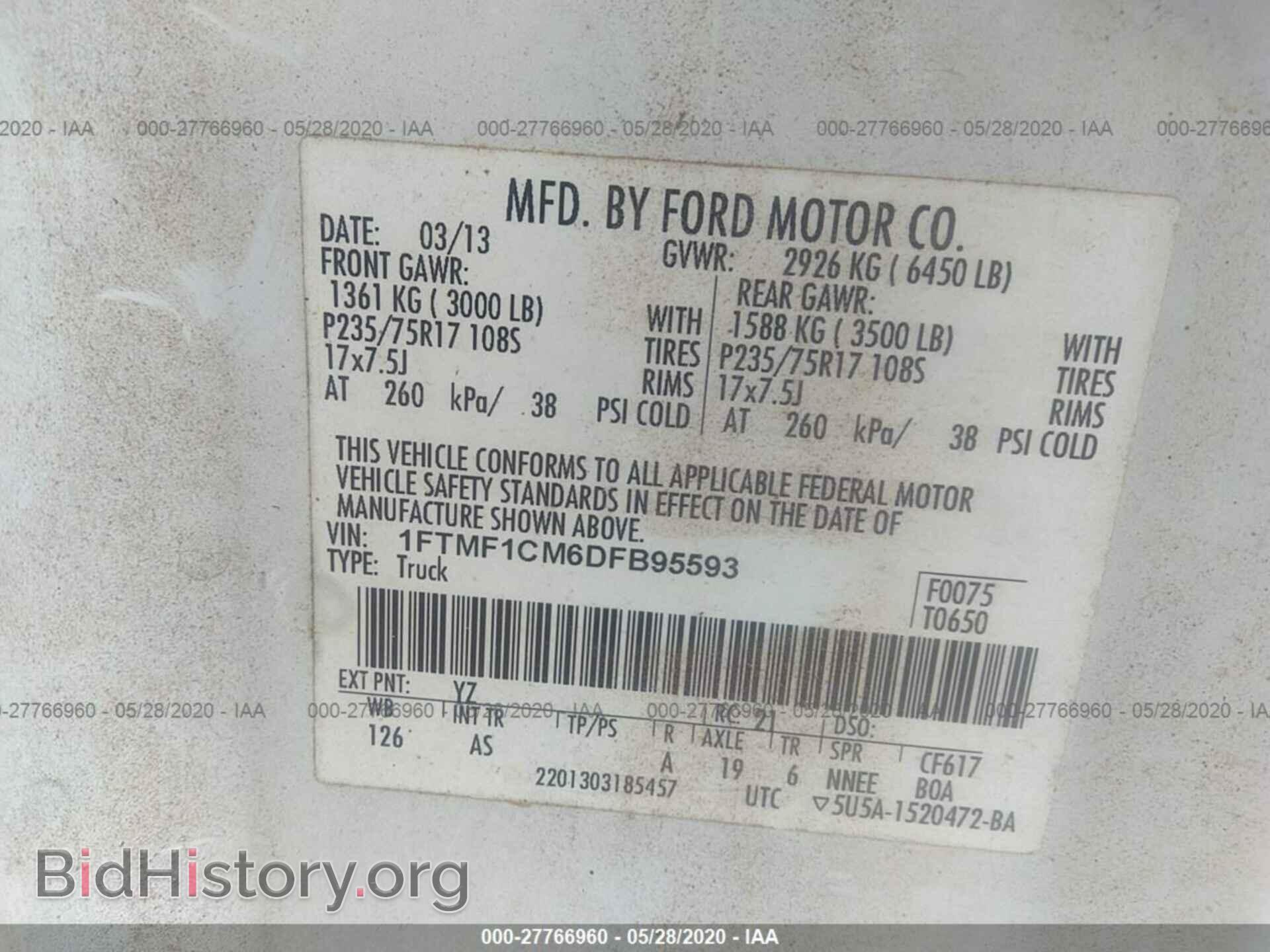 2013 FORD F150 - VIN: 1FTMF1CM6DFB95593 - Фото 9