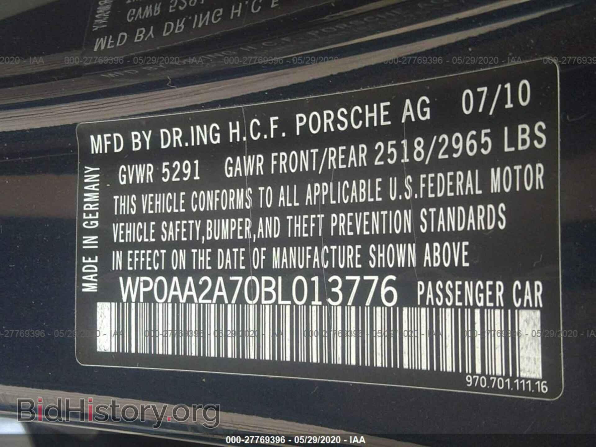 2011 PORSCHE PANAMERA - VIN: WP0AA2A70BL013776 - Фото 9