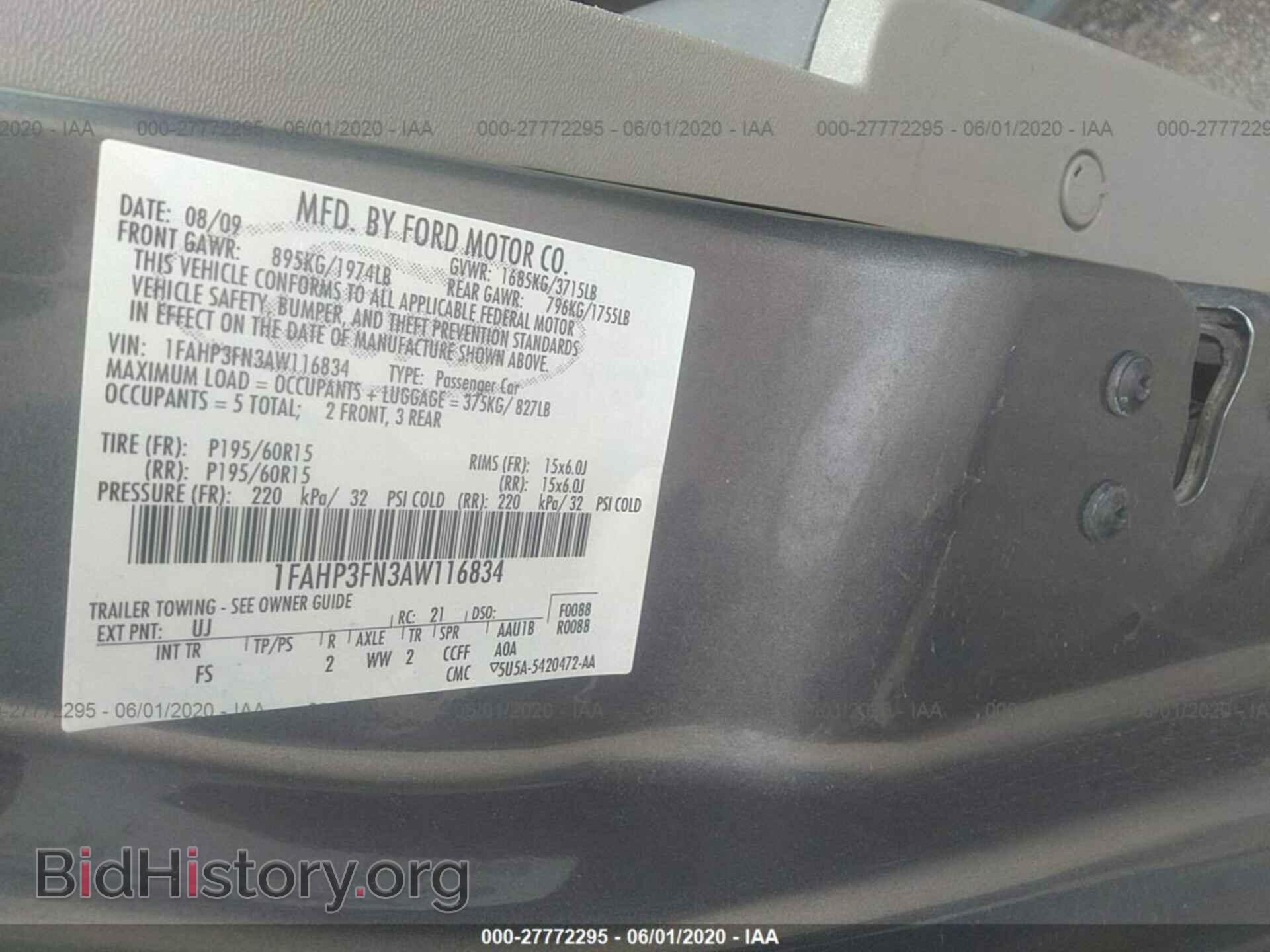 2010 FORD FOCUS - VIN: 1FAHP3FN3AW116834 - Фото 9
