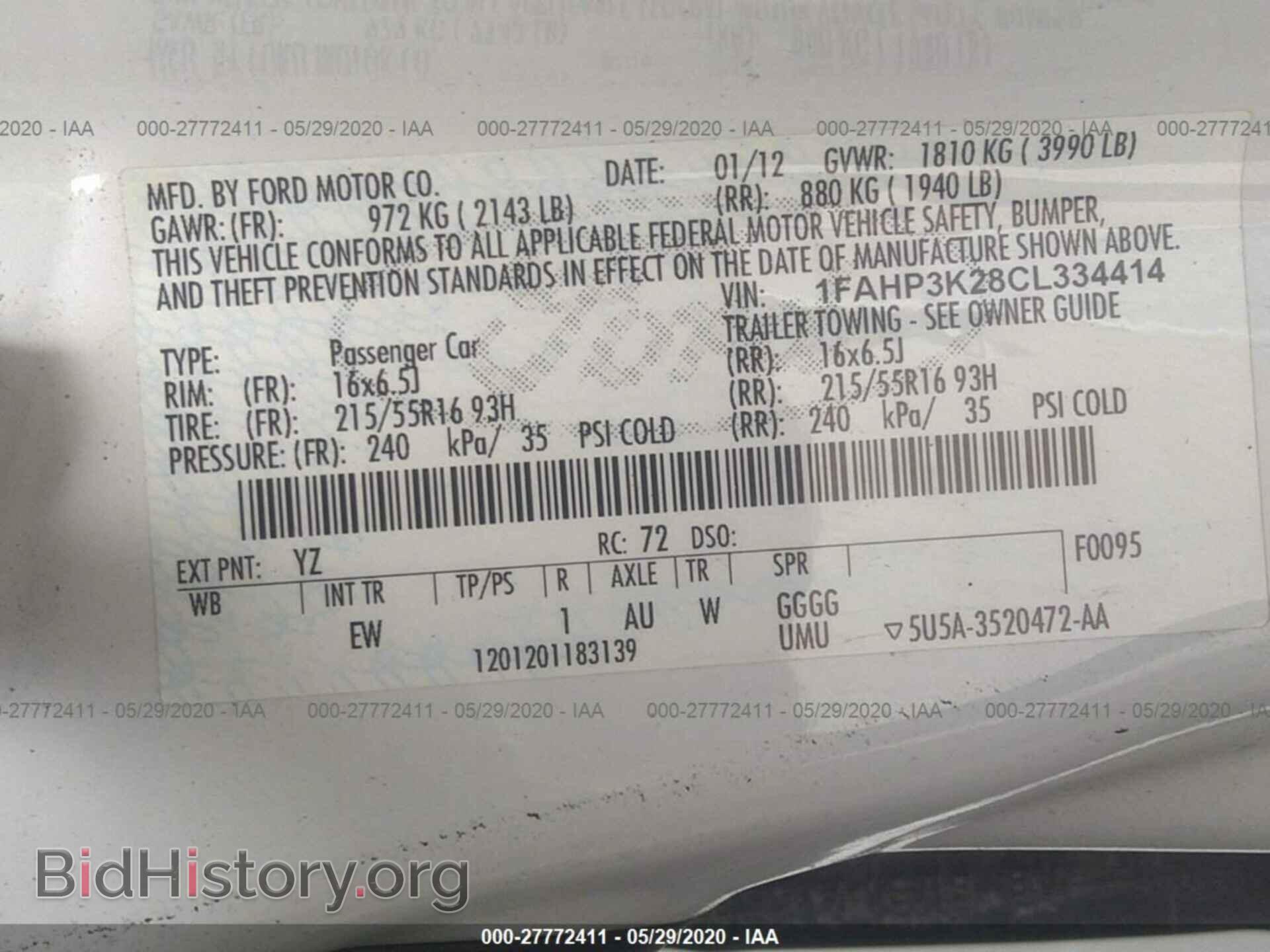 2012 FORD FOCUS - VIN: 1FAHP3K28CL334414 - Photo 9