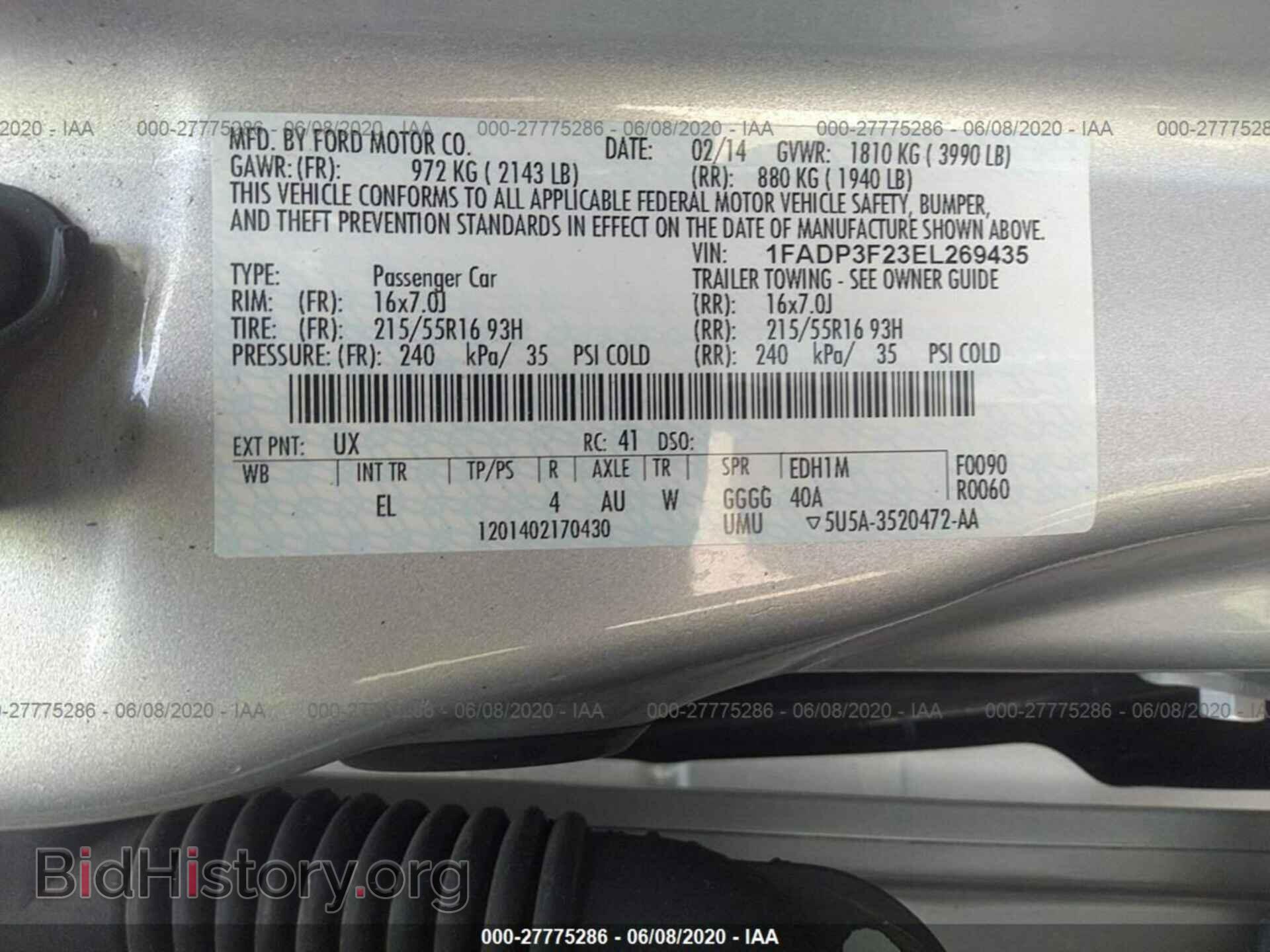 2014 FORD FOCUS - VIN: 1FADP3F23EL269435 - Фото 9