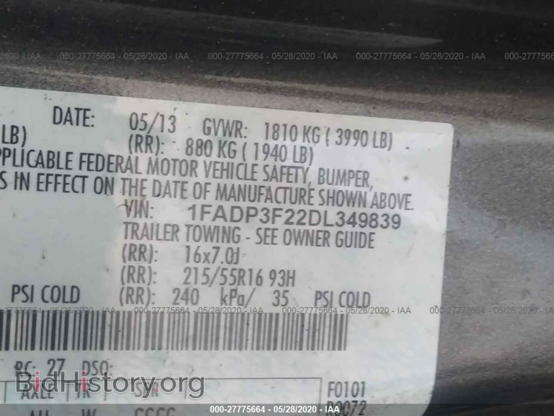 2013 FORD FOCUS - VIN: 1FADP3F22DL349839 - Photo 9
