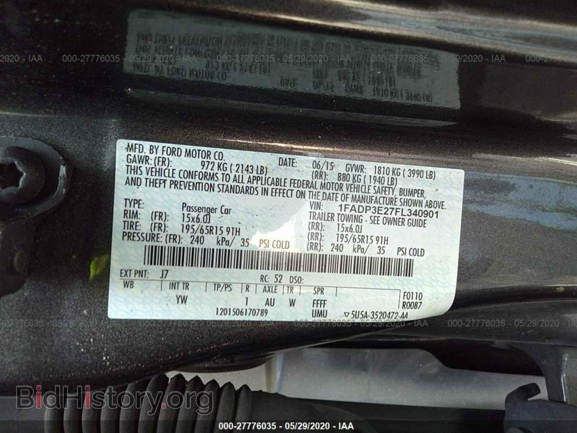 2015 FORD FOCUS - VIN: 1FADP3E27FL340901 - Фото 9