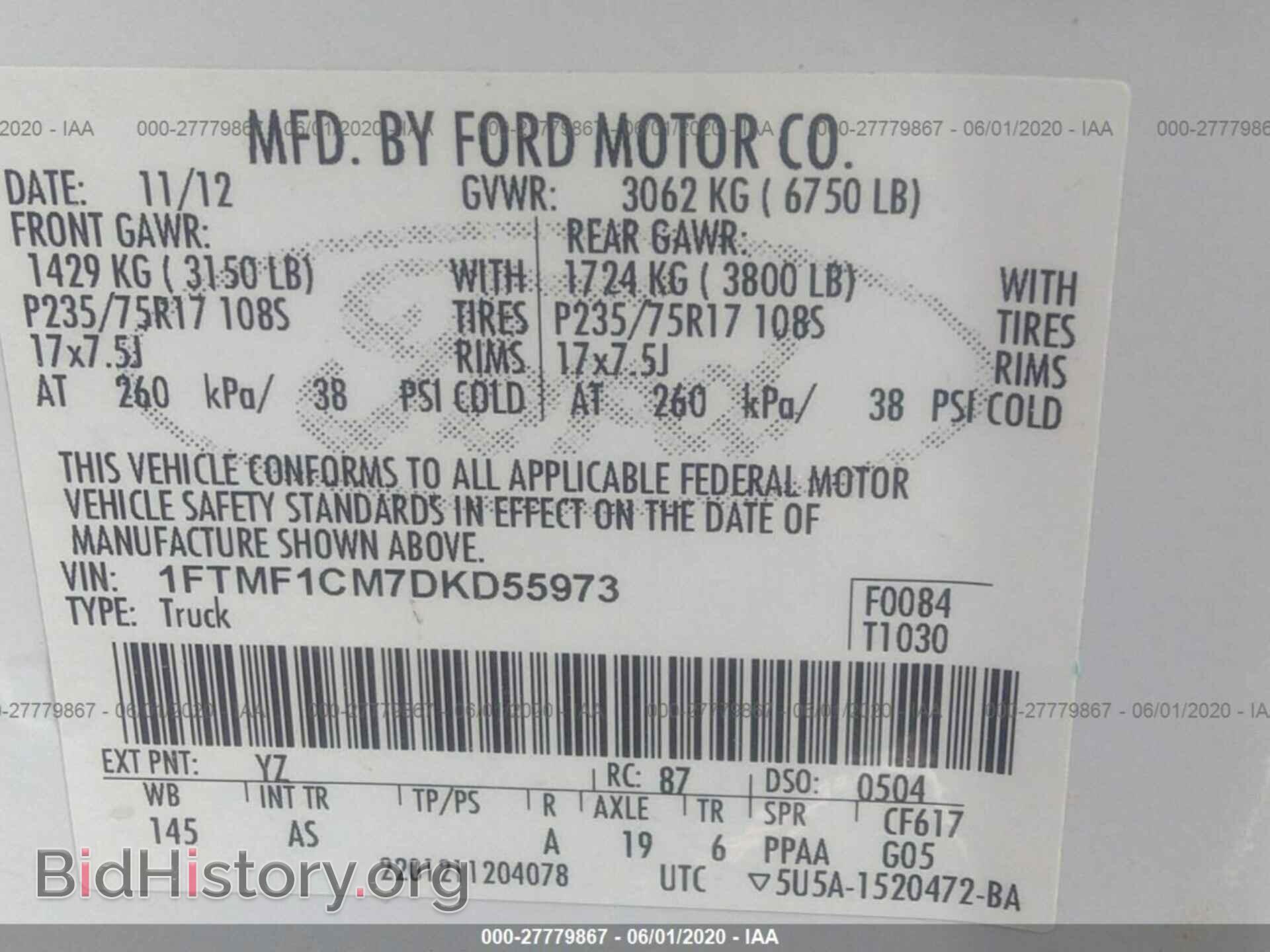 2013 FORD F150 - VIN: 1FTMF1CM7DKD55973 - Фото 9
