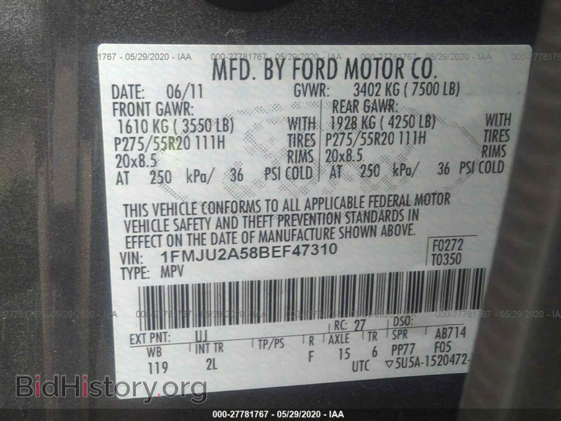 2011 FORD EXPEDITION - VIN: 1FMJU2A58BEF47310 - Photo 9