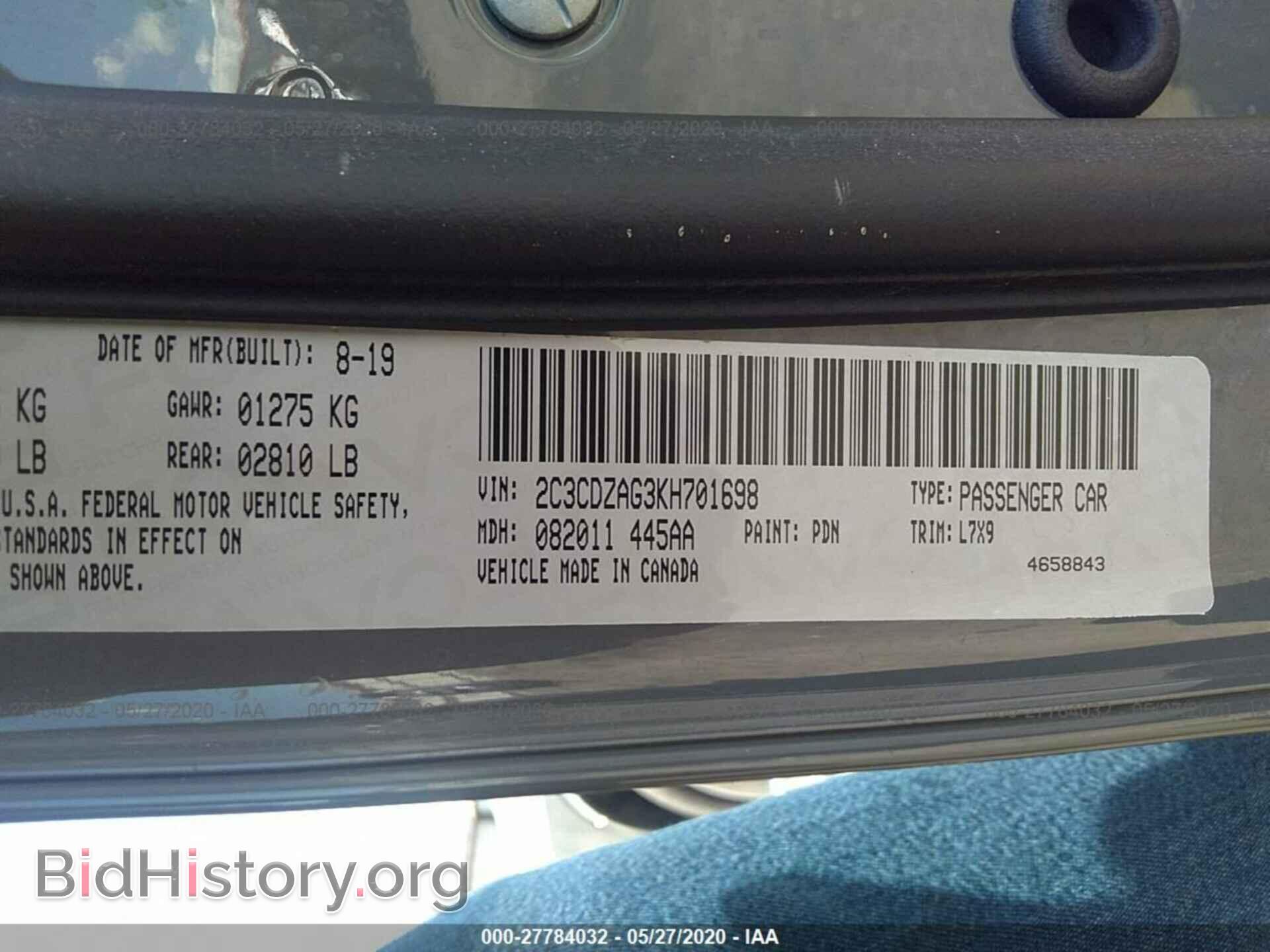 2019 DODGE CHALLENGER - VIN: 2C3CDZAG3KH701698 - Photo 9