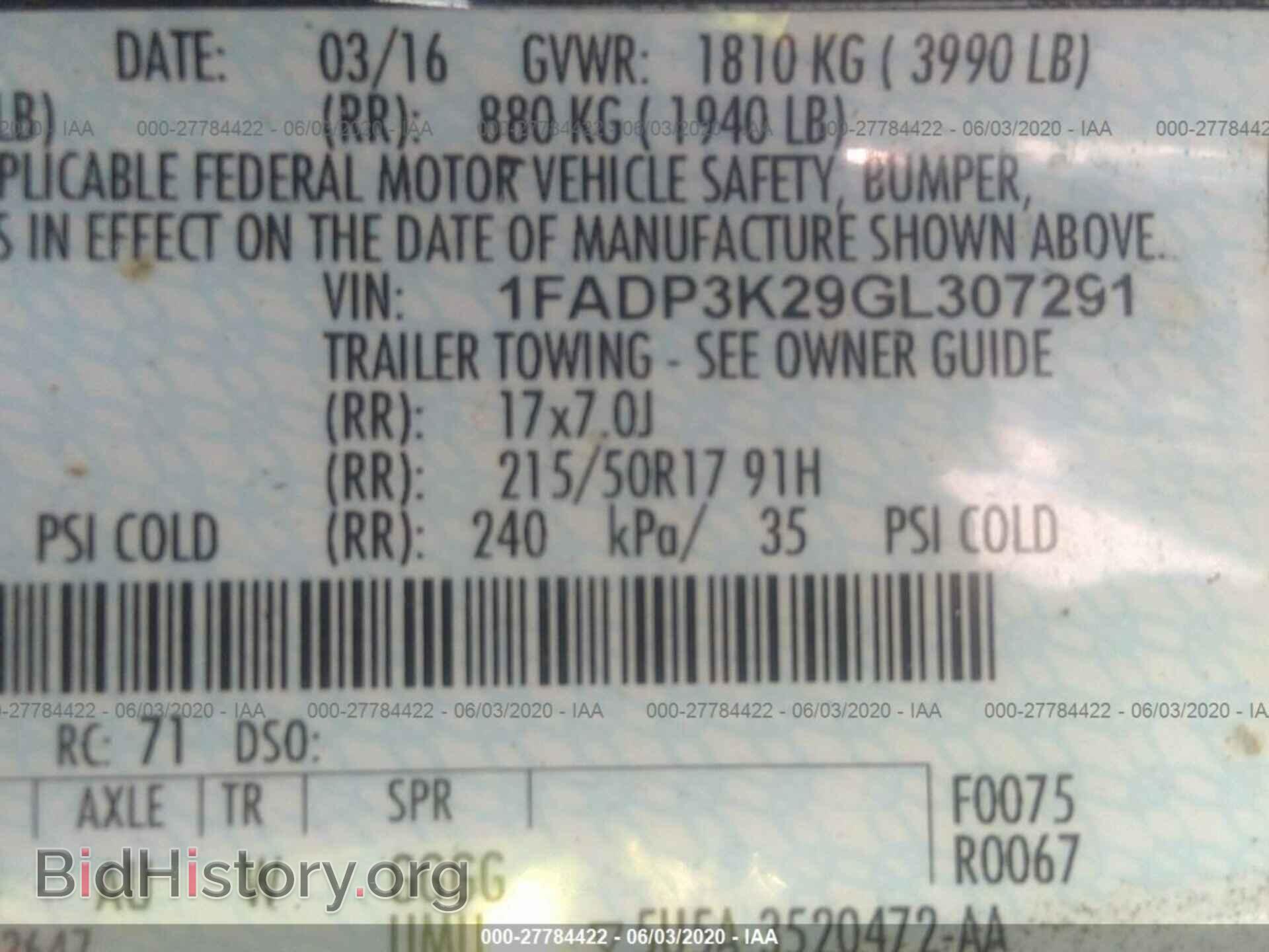 2016 FORD FOCUS - VIN: 1FADP3K29GL307291 - Photo 8