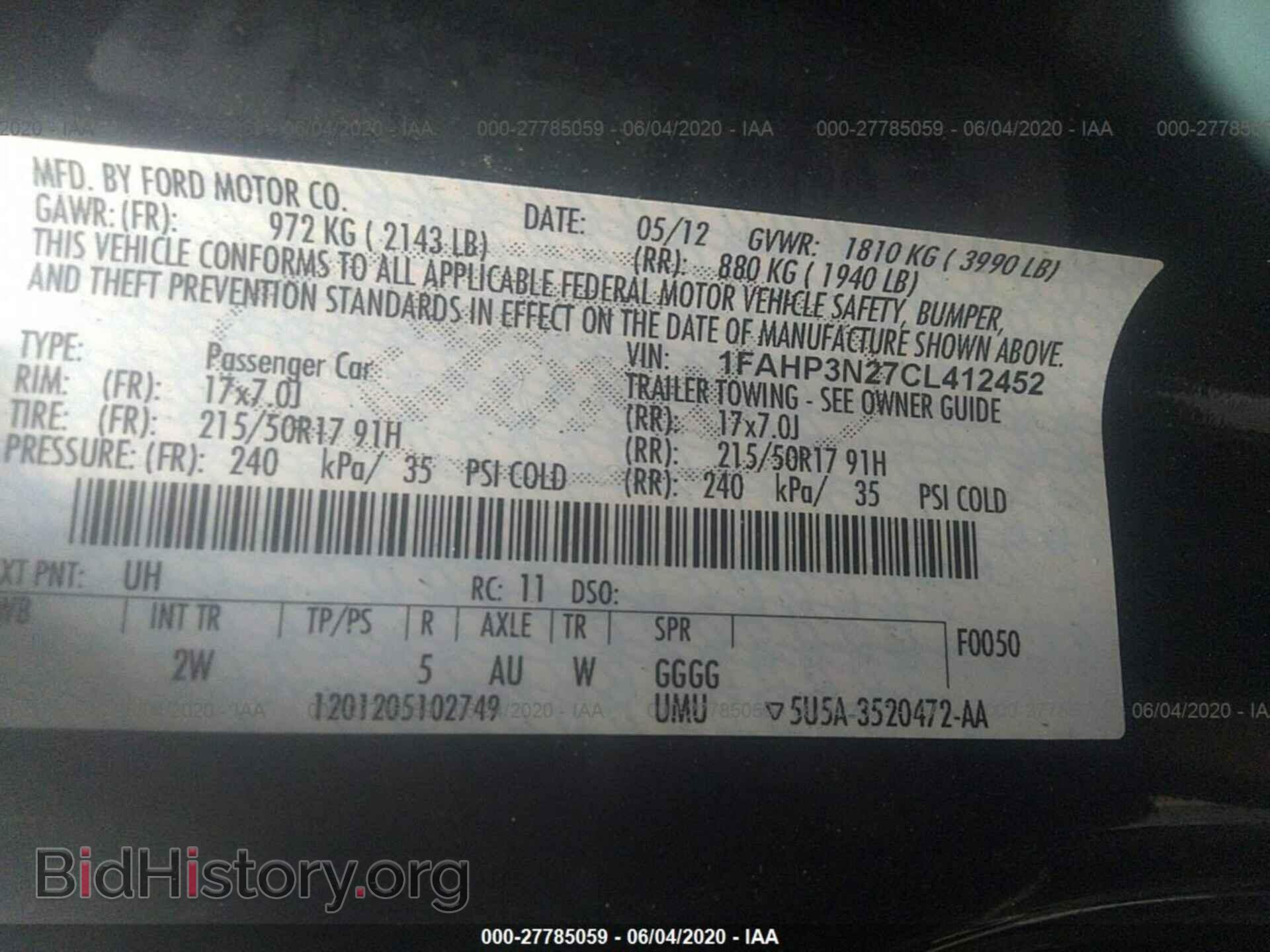 2012 FORD FOCUS - VIN: 1FAHP3N27CL412452 - Photo 9