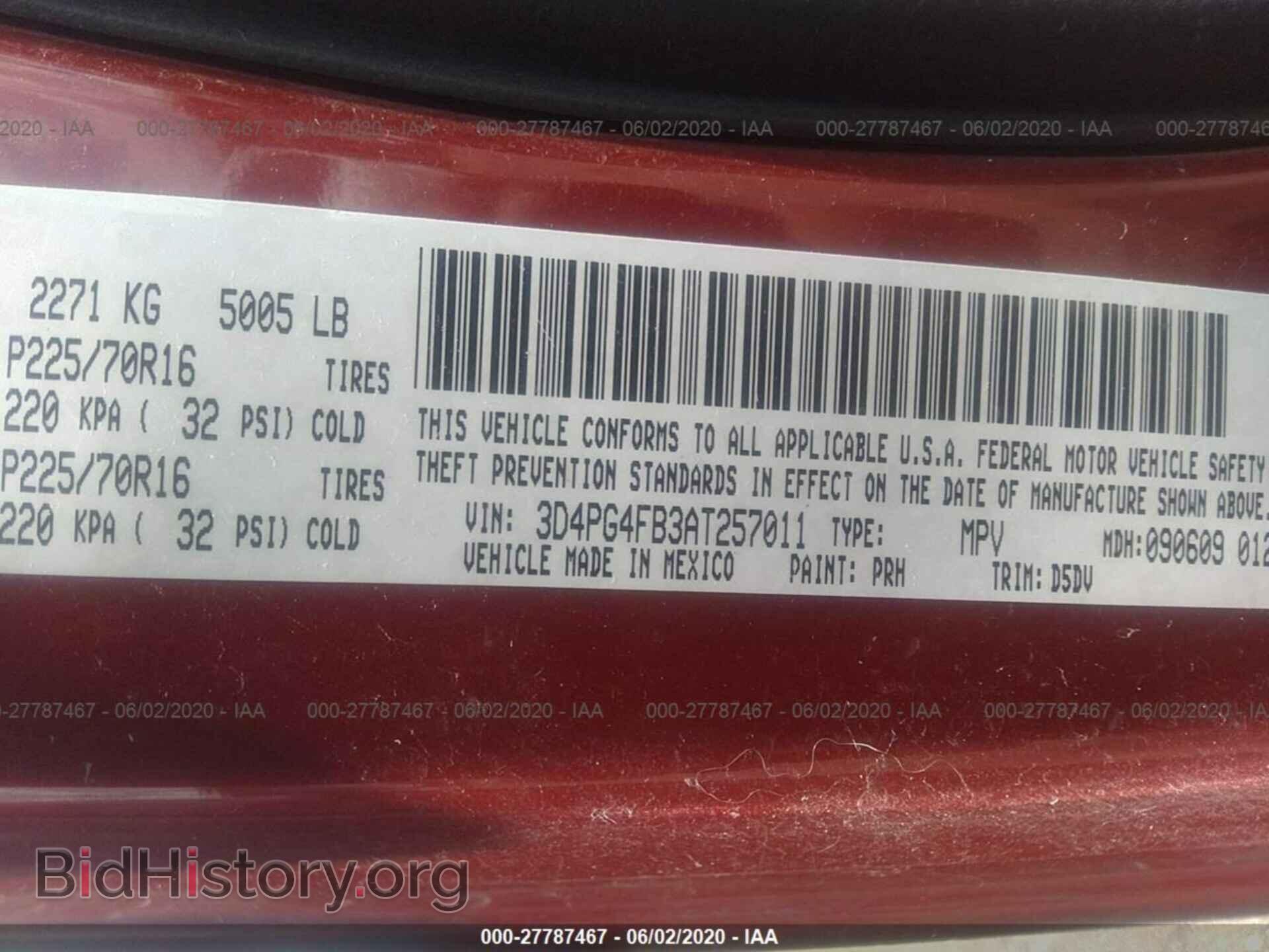 2010 DODGE JOURNEY - VIN: 3D4PG4FB3AT257011 - Фото 9