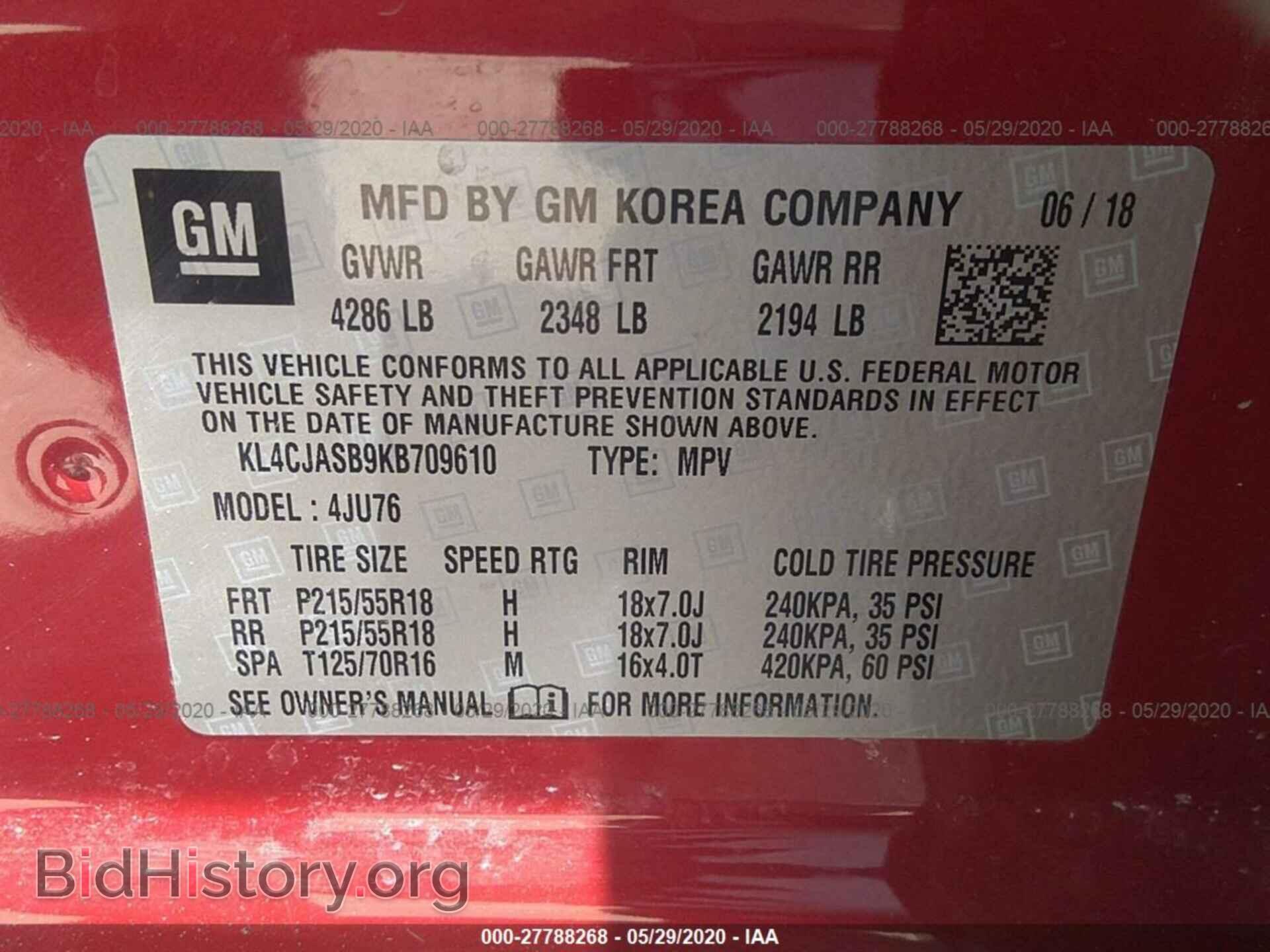 2019 BUICK ENCORE - VIN: KL4CJASB9KB709610 - Photo 9