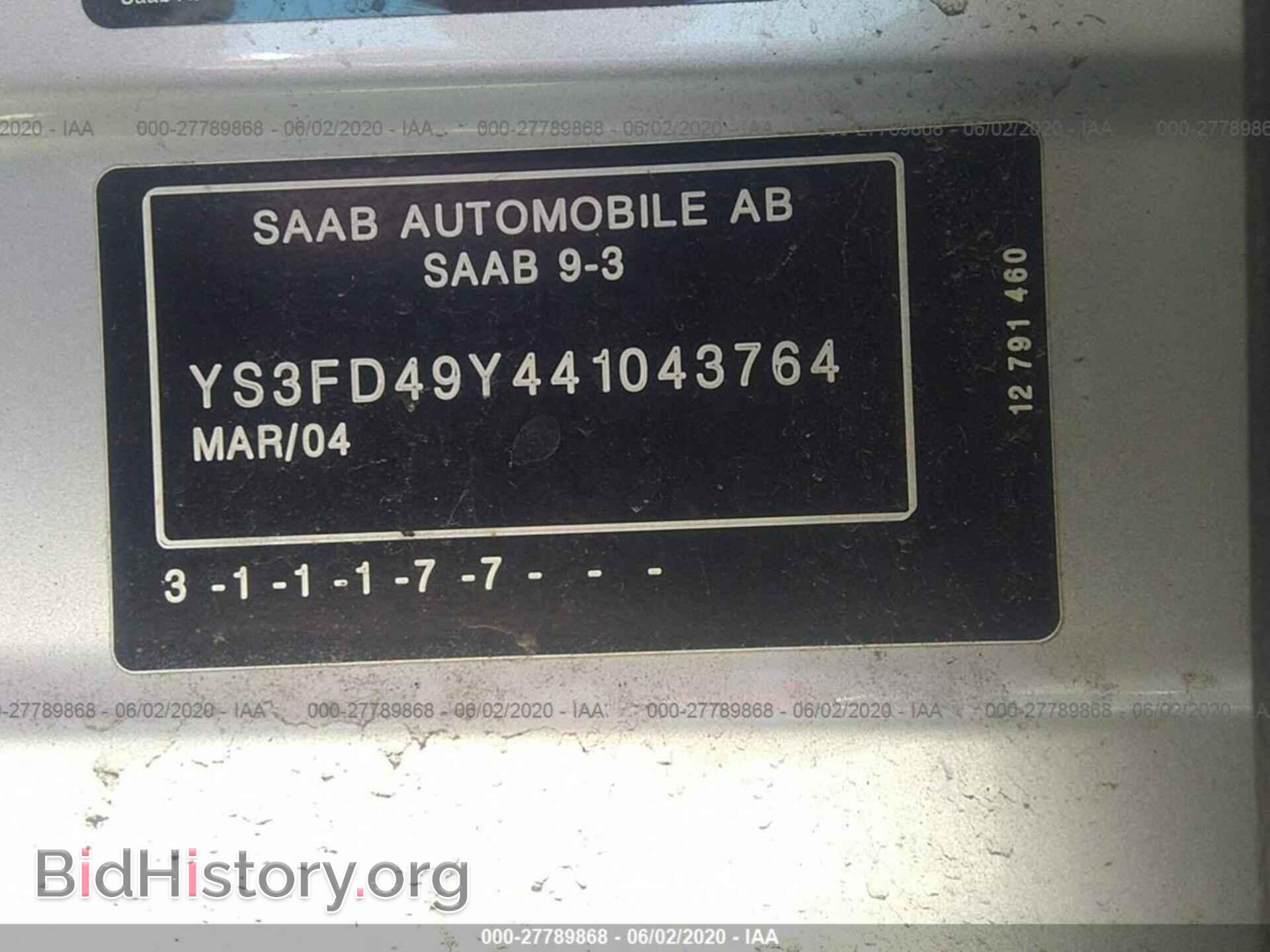 2004 SAAB 9-3 - VIN: YS3FD49Y441043764 - Фото 9