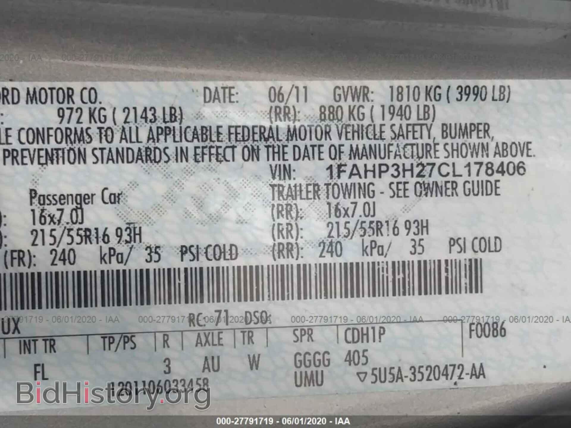 2012 FORD FOCUS - VIN: 1FAHP3H27CL178406 - Фото 9
