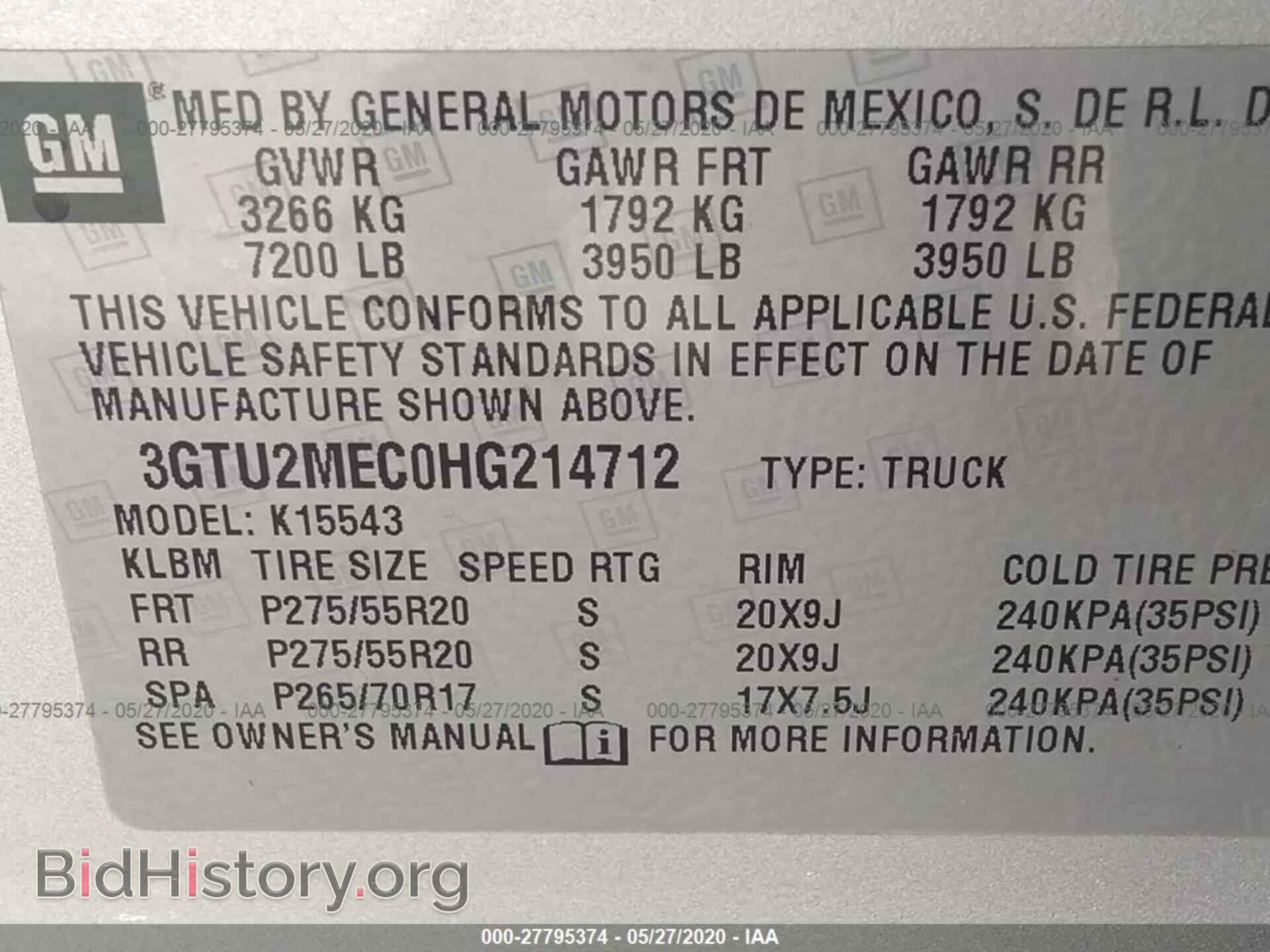 2017 GMC SIERRA - VIN: 3GTU2MEC0HG214712 - Фото 9