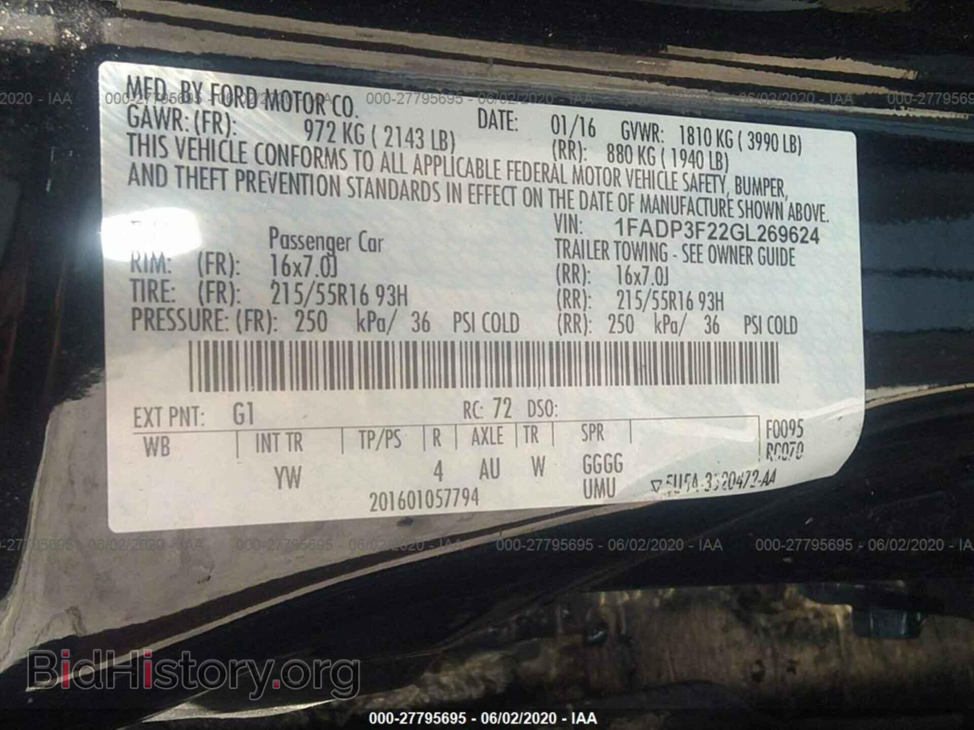 2016 FORD FOCUS - VIN: 1FADP3F22GL269624 - Фото 9