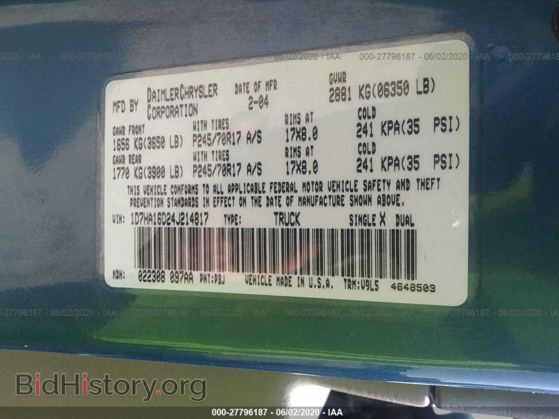 2004 DODGE RAM 1500 - VIN: 1D7HA16D24J214817 - Фото 9
