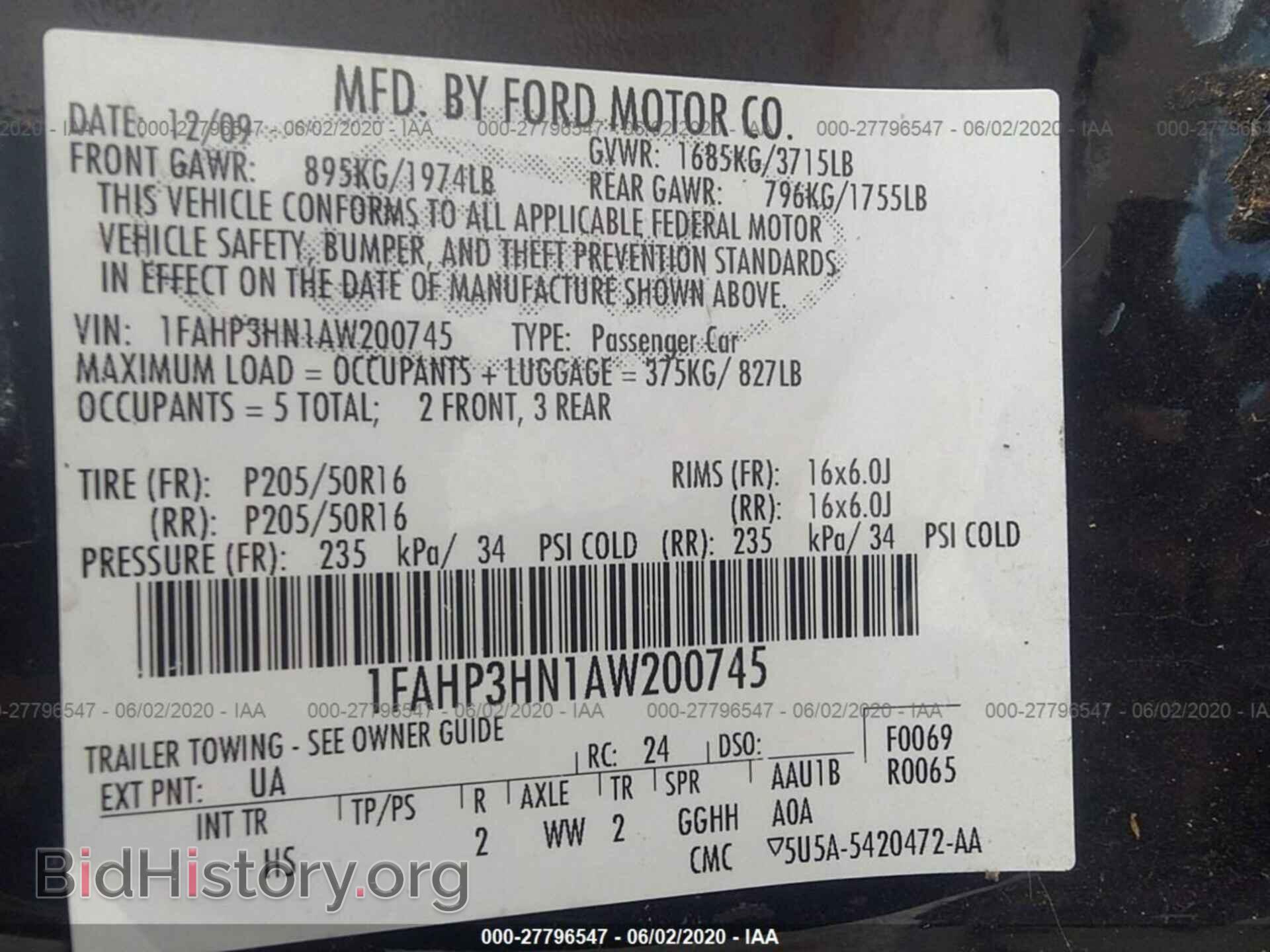 2010 FORD FOCUS - VIN: 1FAHP3HN1AW200745 - Фото 9