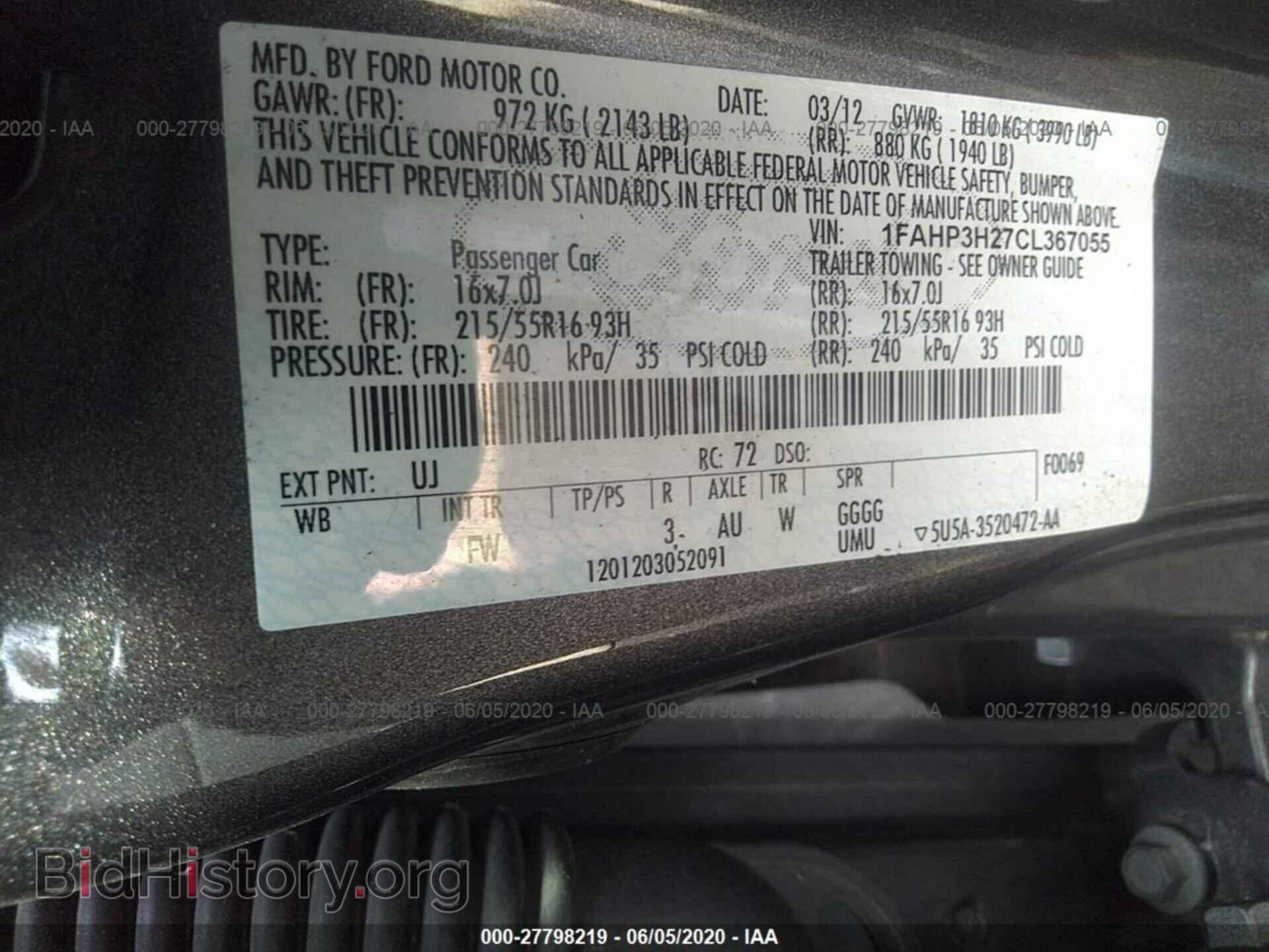 2012 FORD FOCUS - VIN: 1FAHP3H27CL367055 - Photo 9