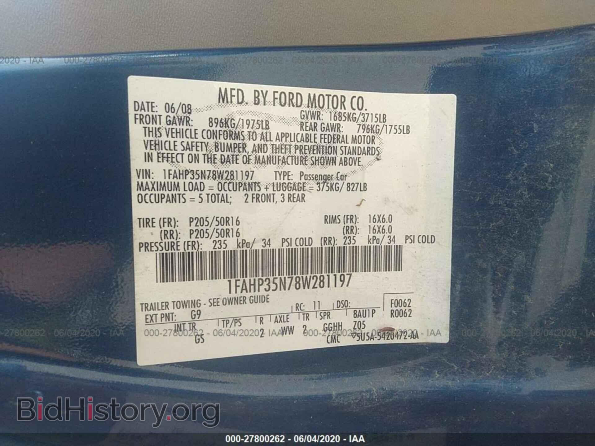 2008 FORD FOCUS - VIN: 1FAHP35N78W281197 - Photo 9