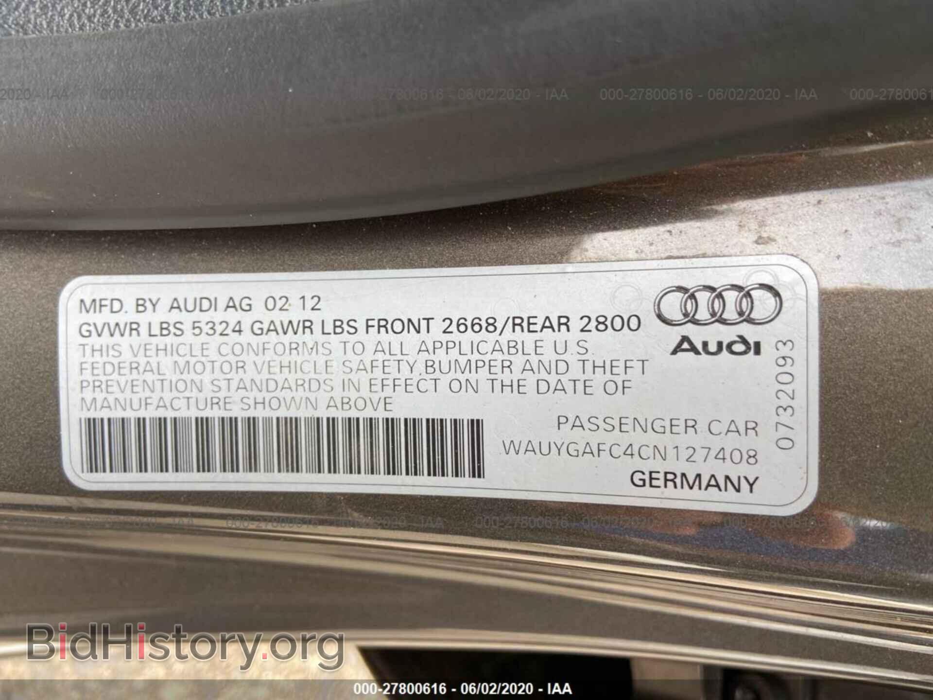 2012 AUDI A7 - VIN: WAUYGAFC4CN127408 - Photo 9