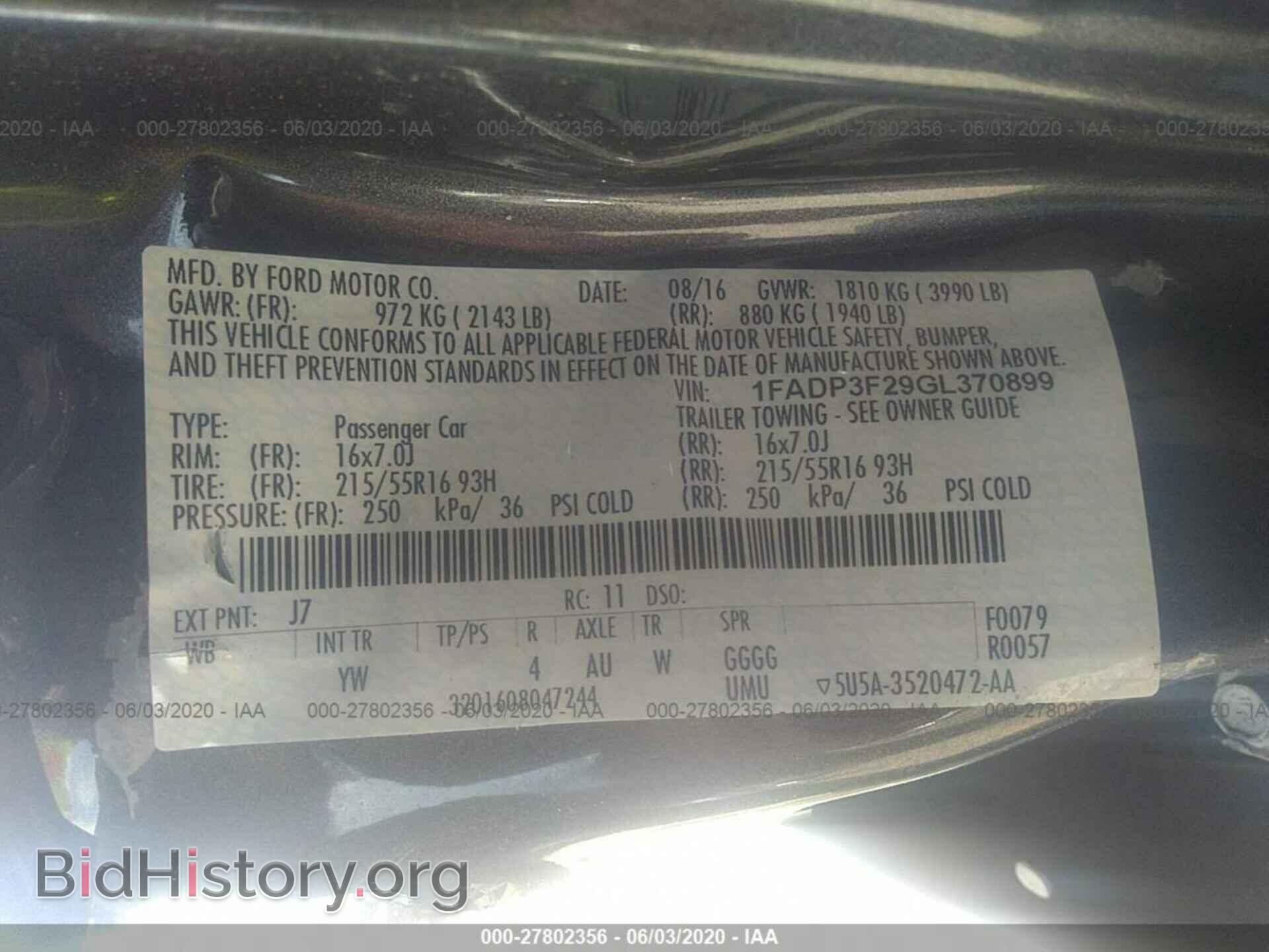 2016 FORD FOCUS - VIN: 1FADP3F29GL370899 - Photo 9