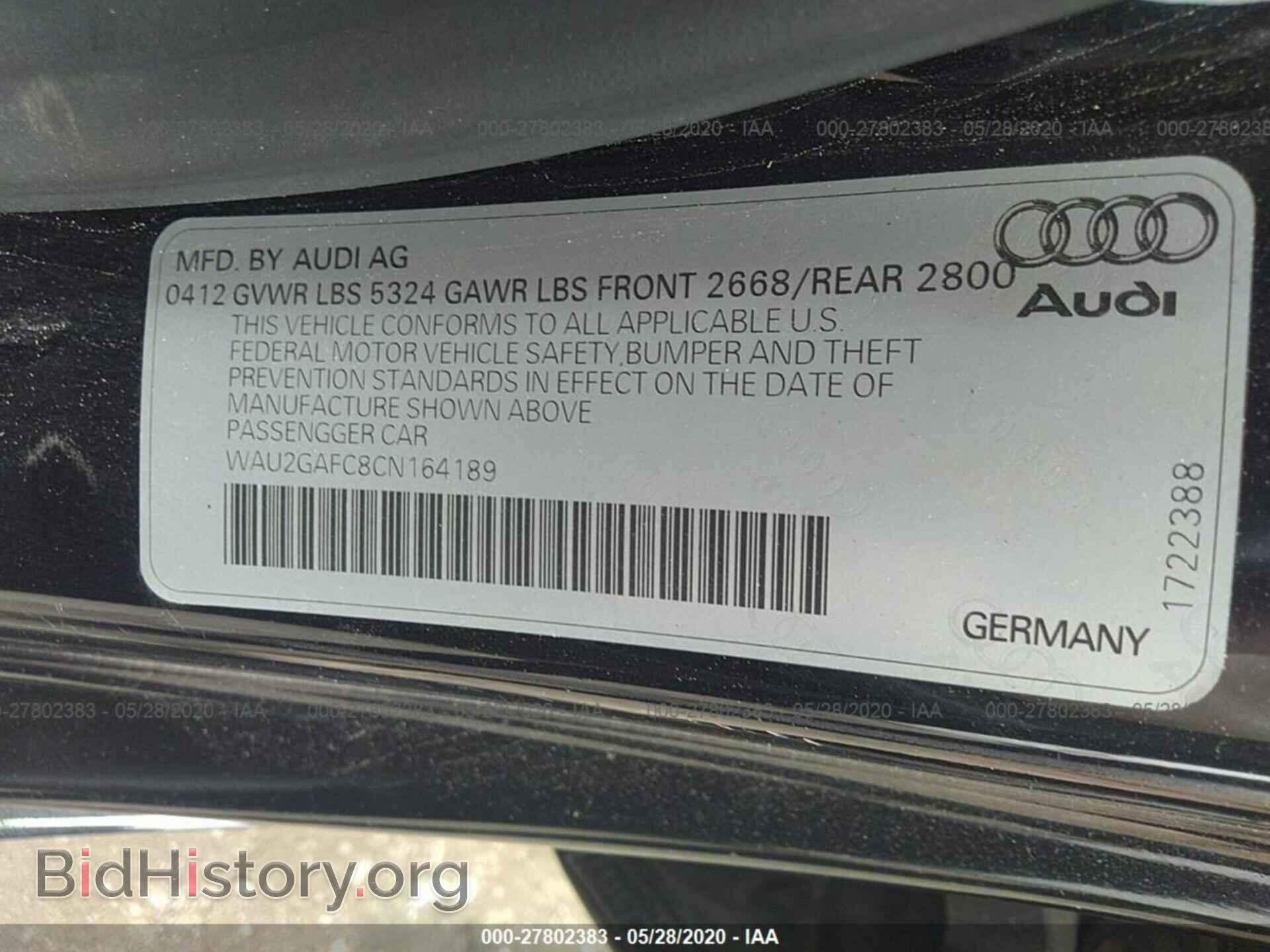 2012 AUDI A7 - VIN: WAU2GAFC8CN164189 - Фото 9