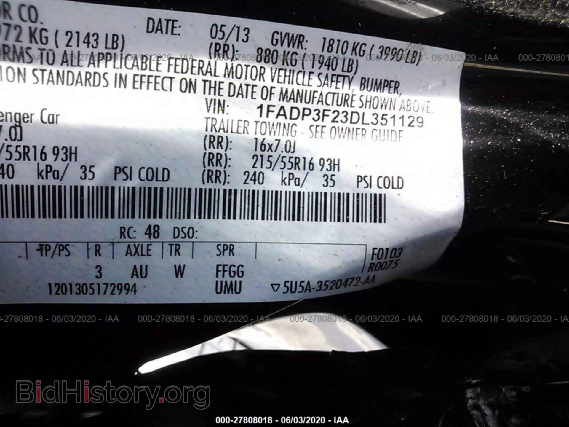 2013 FORD FOCUS - VIN: 1FADP3F23DL351129 - Photo 9