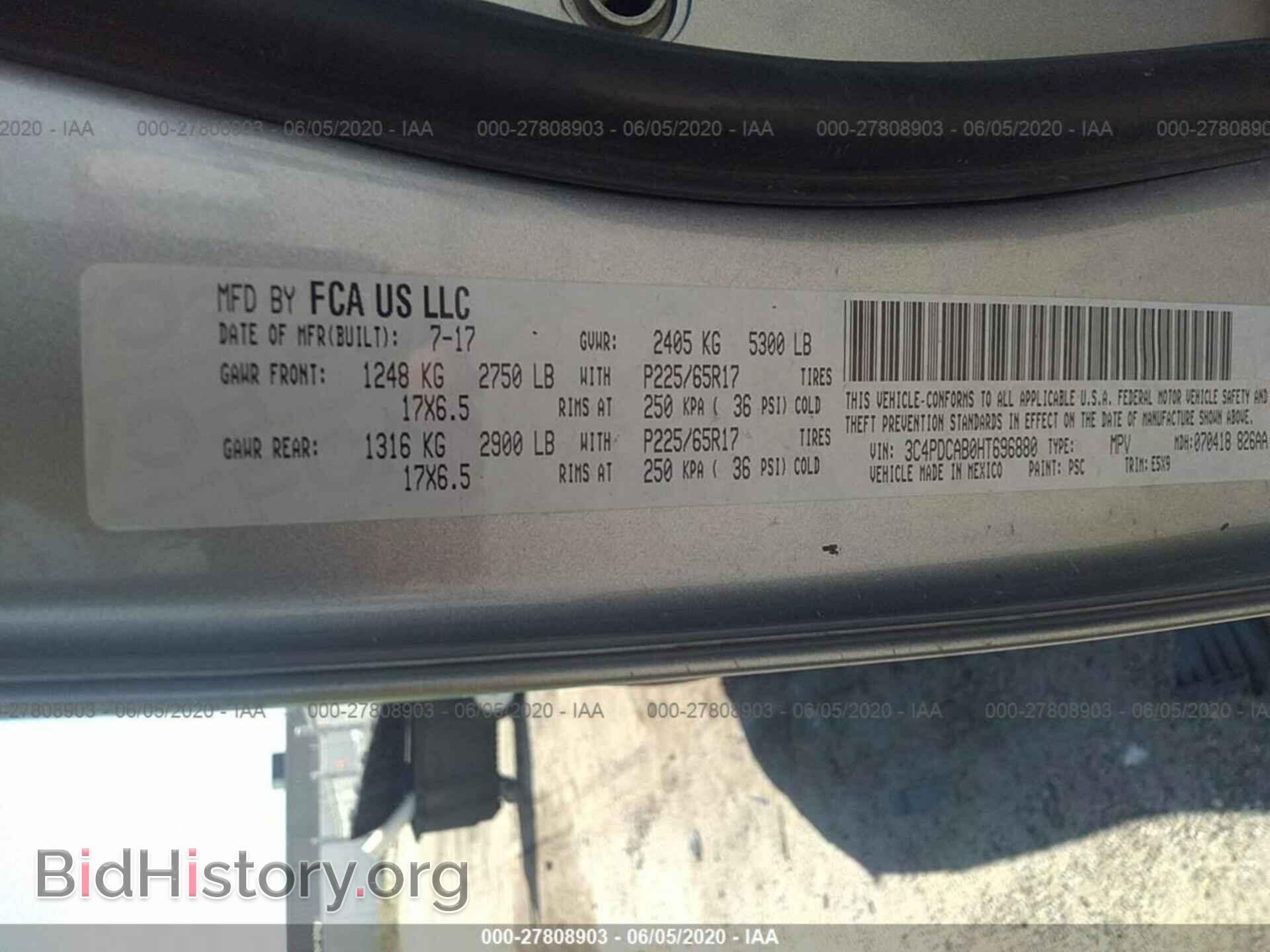 2017 DODGE JOURNEY - VIN: 3C4PDCAB0HT696880 - Фото 9