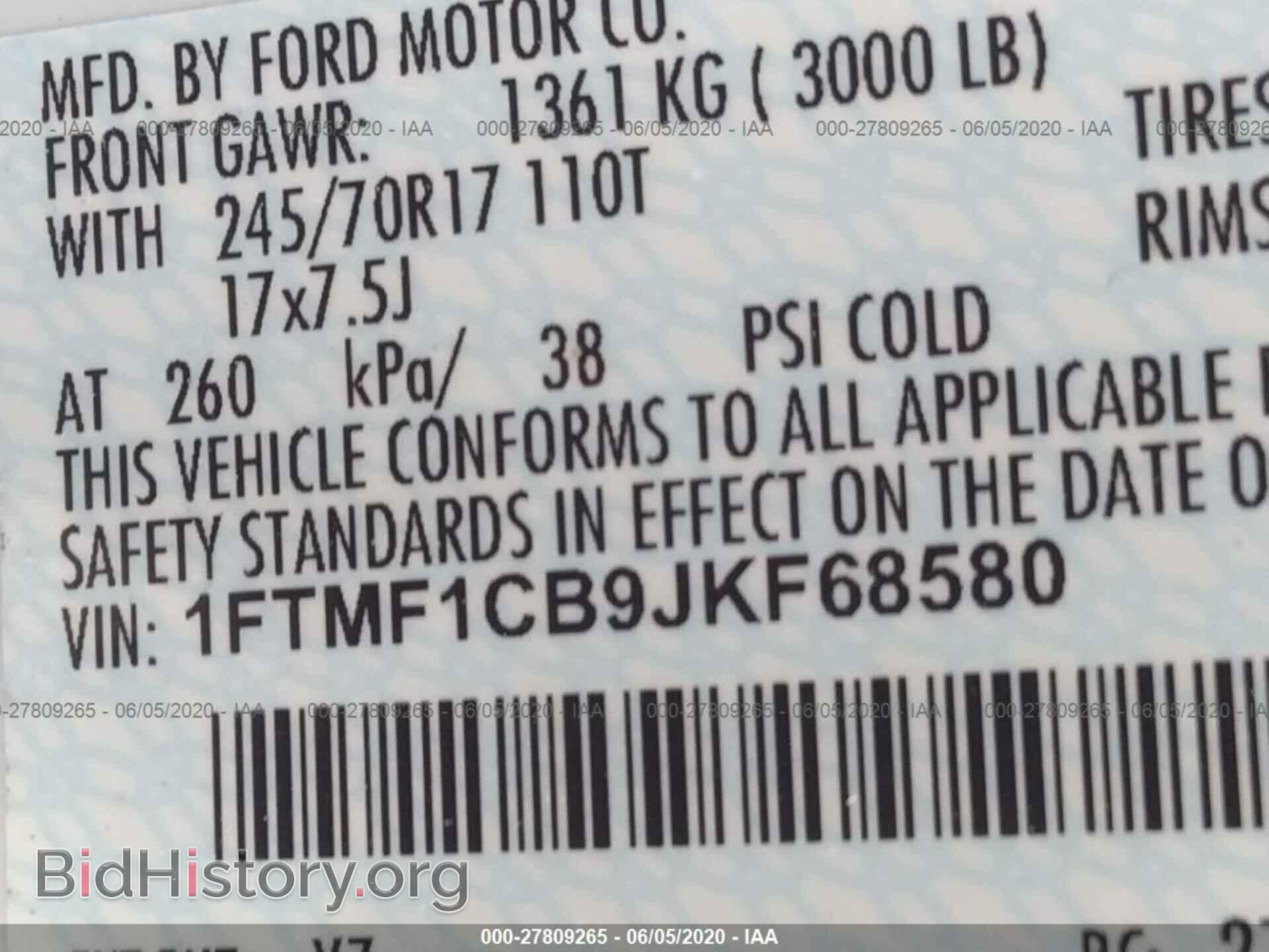 2018 FORD F150 - VIN: 1FTMF1CB9JKF68580 - Фото 9