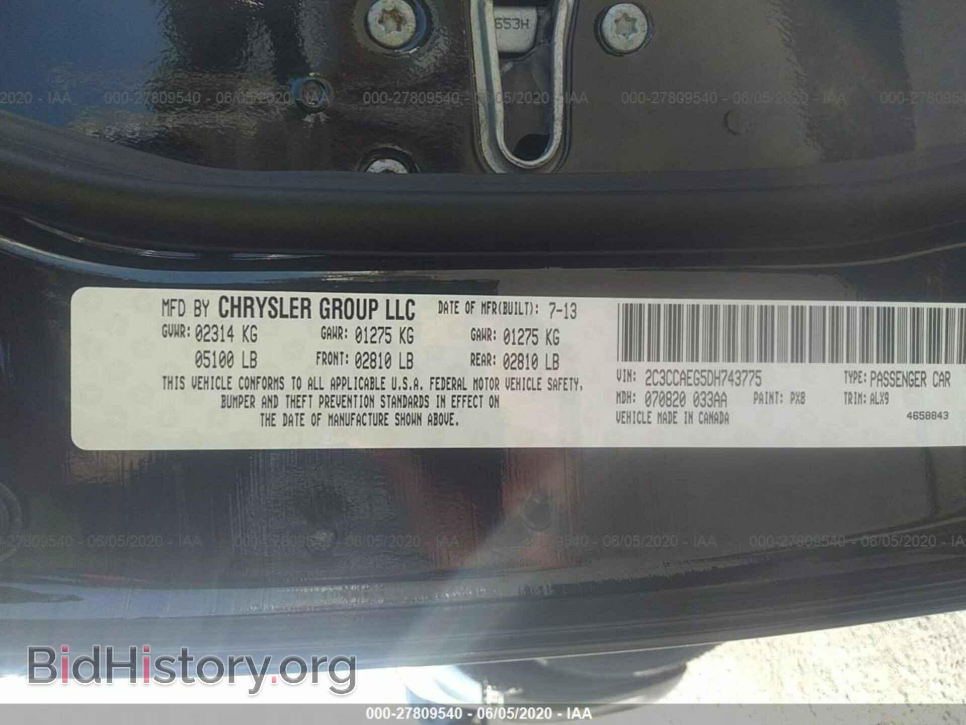 2013 CHRYSLER 300C - VIN: 2C3CCAEG5DH743775 - Фото 9