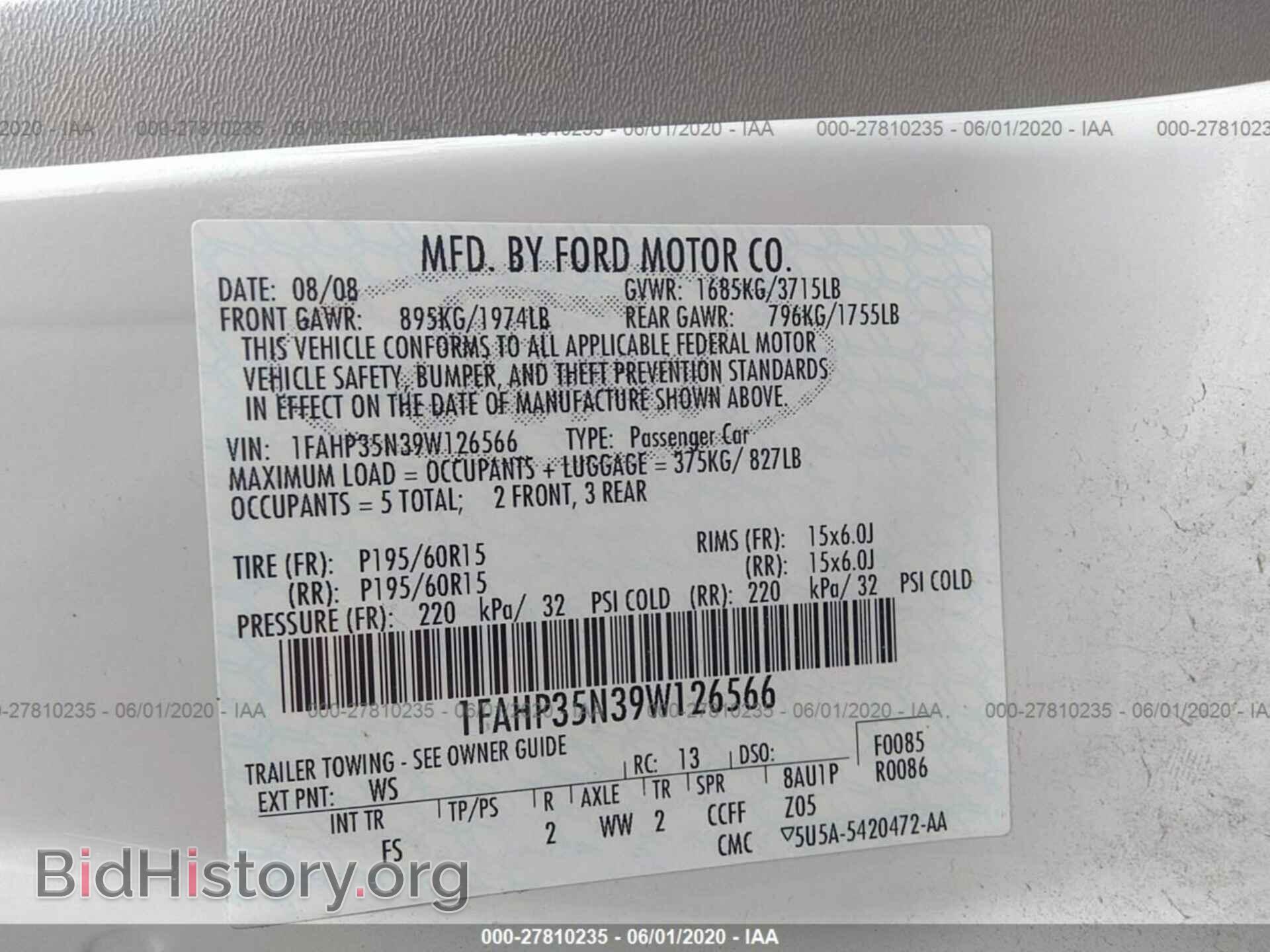 2009 FORD FOCUS - VIN: 1FAHP35N39W126566 - Фото 9