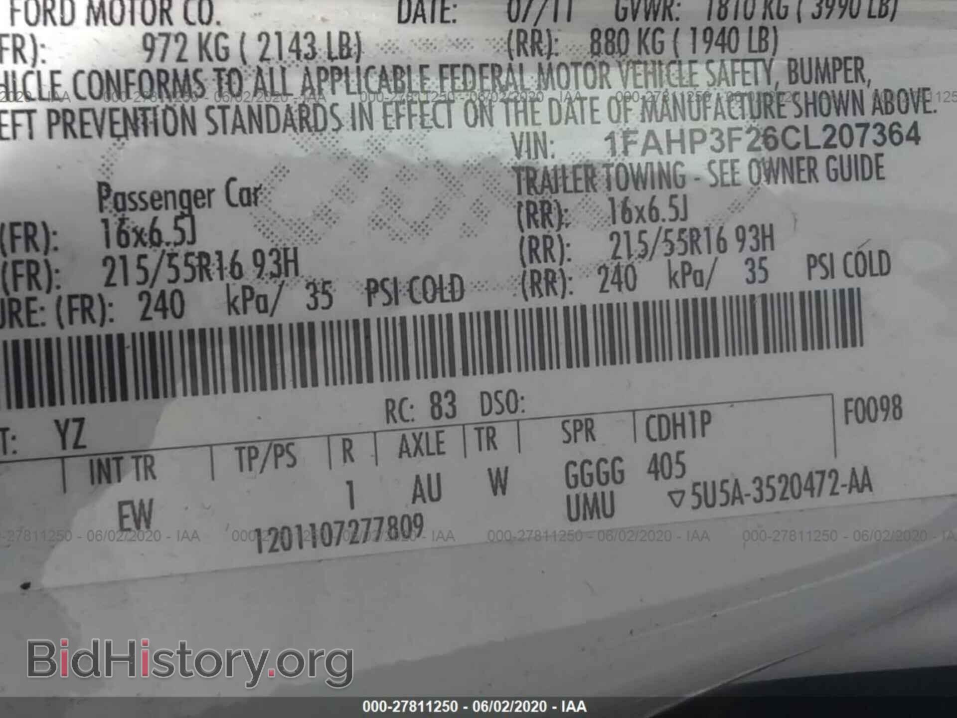 2012 FORD FOCUS - VIN: 1FAHP3F26CL207364 - Photo 9