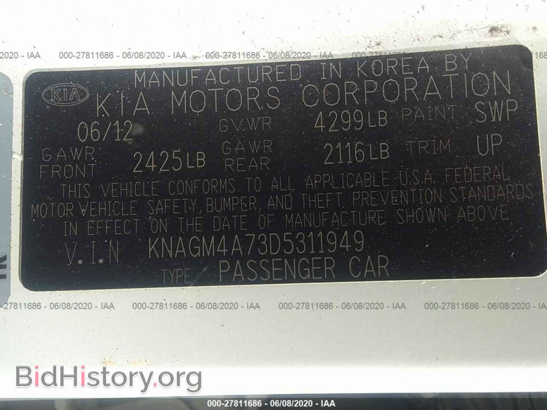 2013 KIA OPTIMA - VIN: KNAGM4A73D5311949 - Photo 9