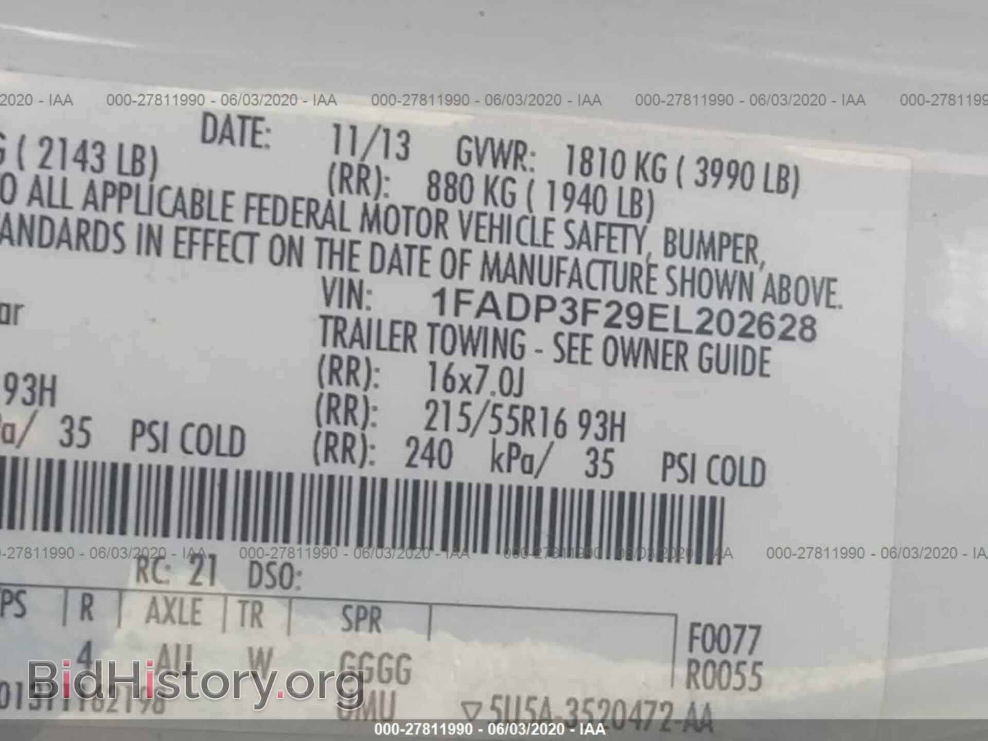 2014 FORD FOCUS - VIN: 1FADP3F29EL202628 - Фото 9