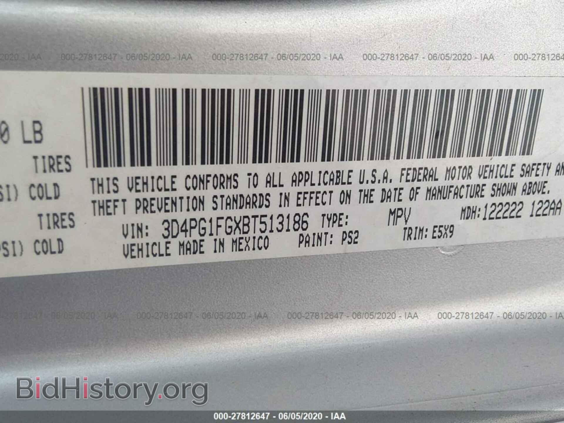 2011 DODGE JOURNEY - VIN: 3D4PG1FGXBT513186 - Фото 9