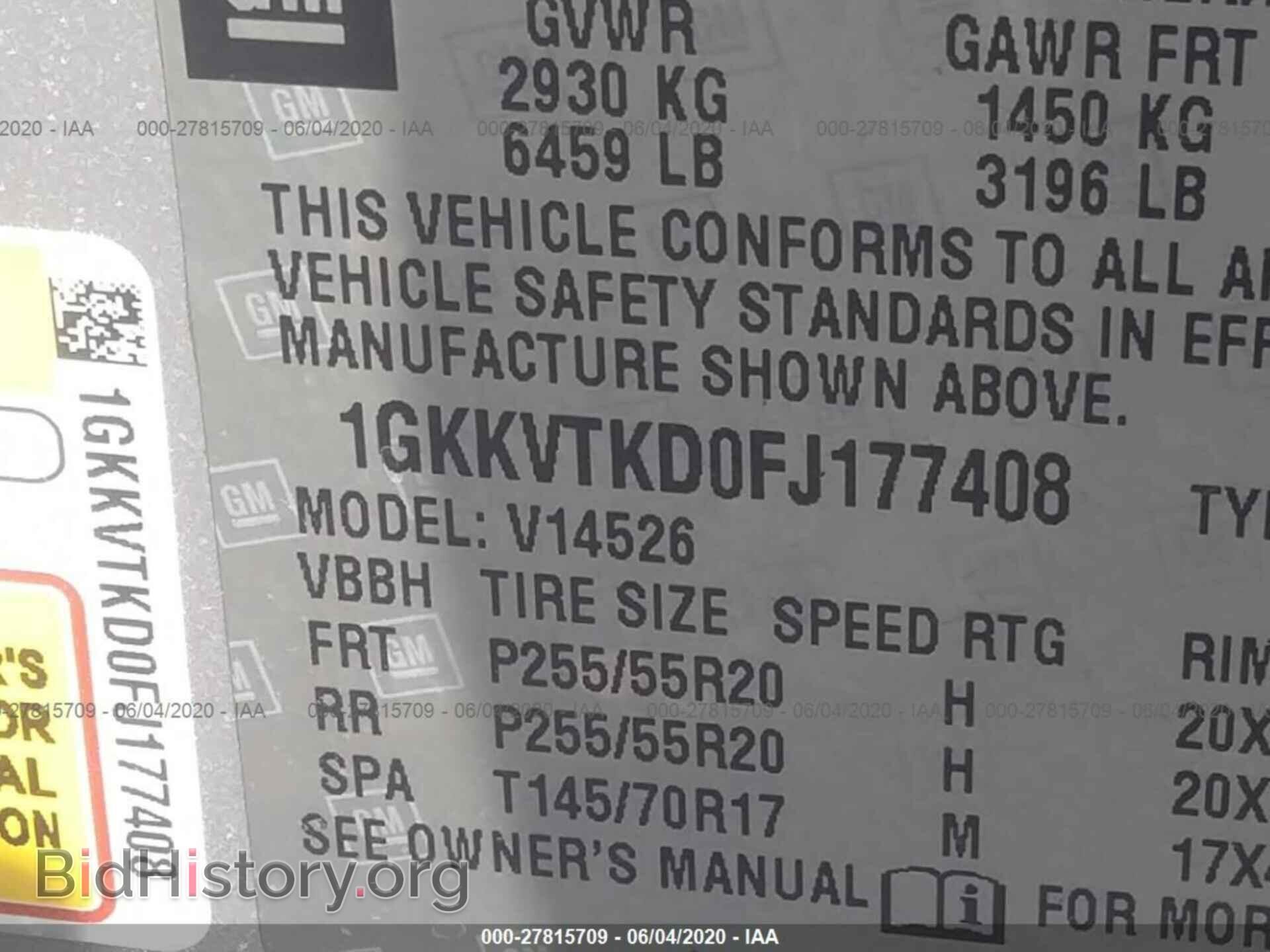 2015 GMC ACADIA - VIN: 1GKKVTKD0FJ177408 - Photo 9
